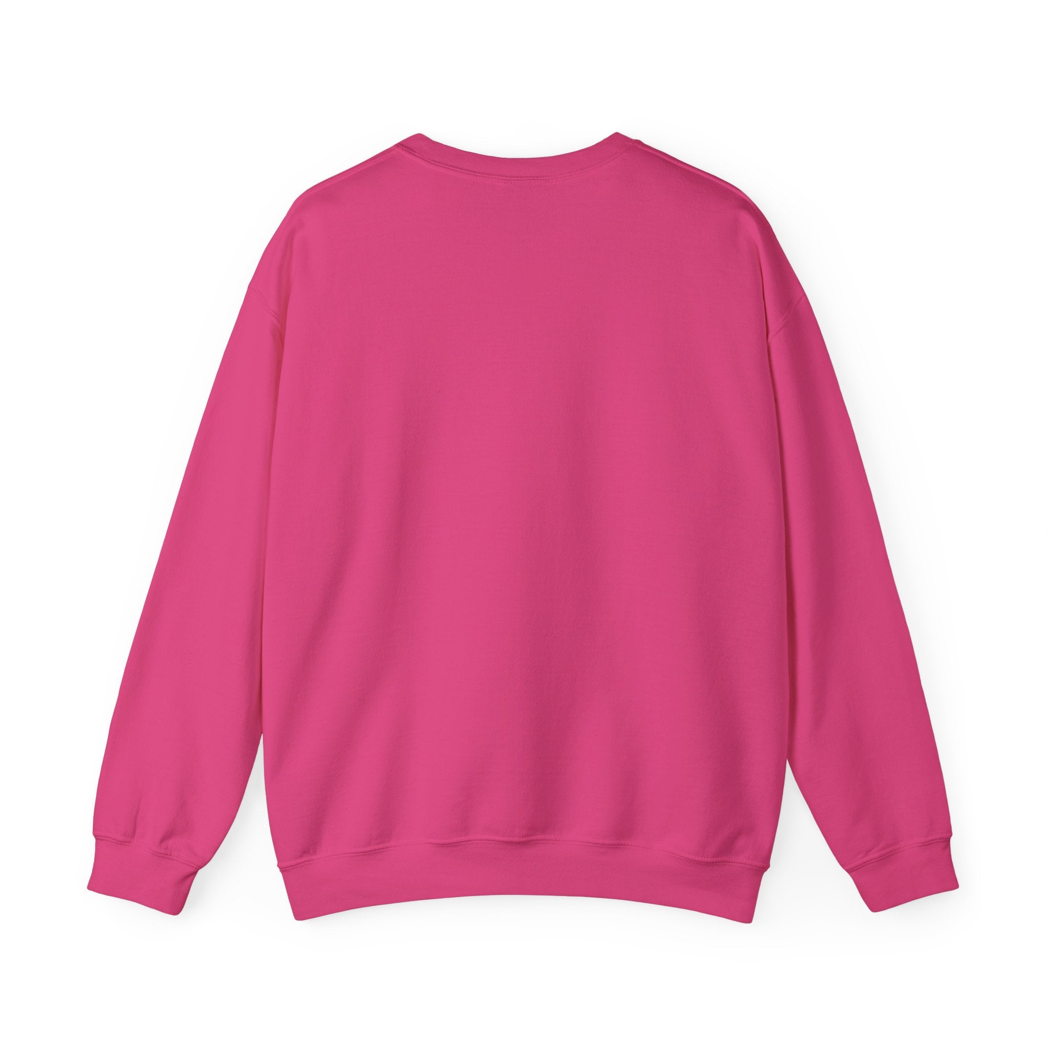Pink crewneck sweatshirt back view, plain design