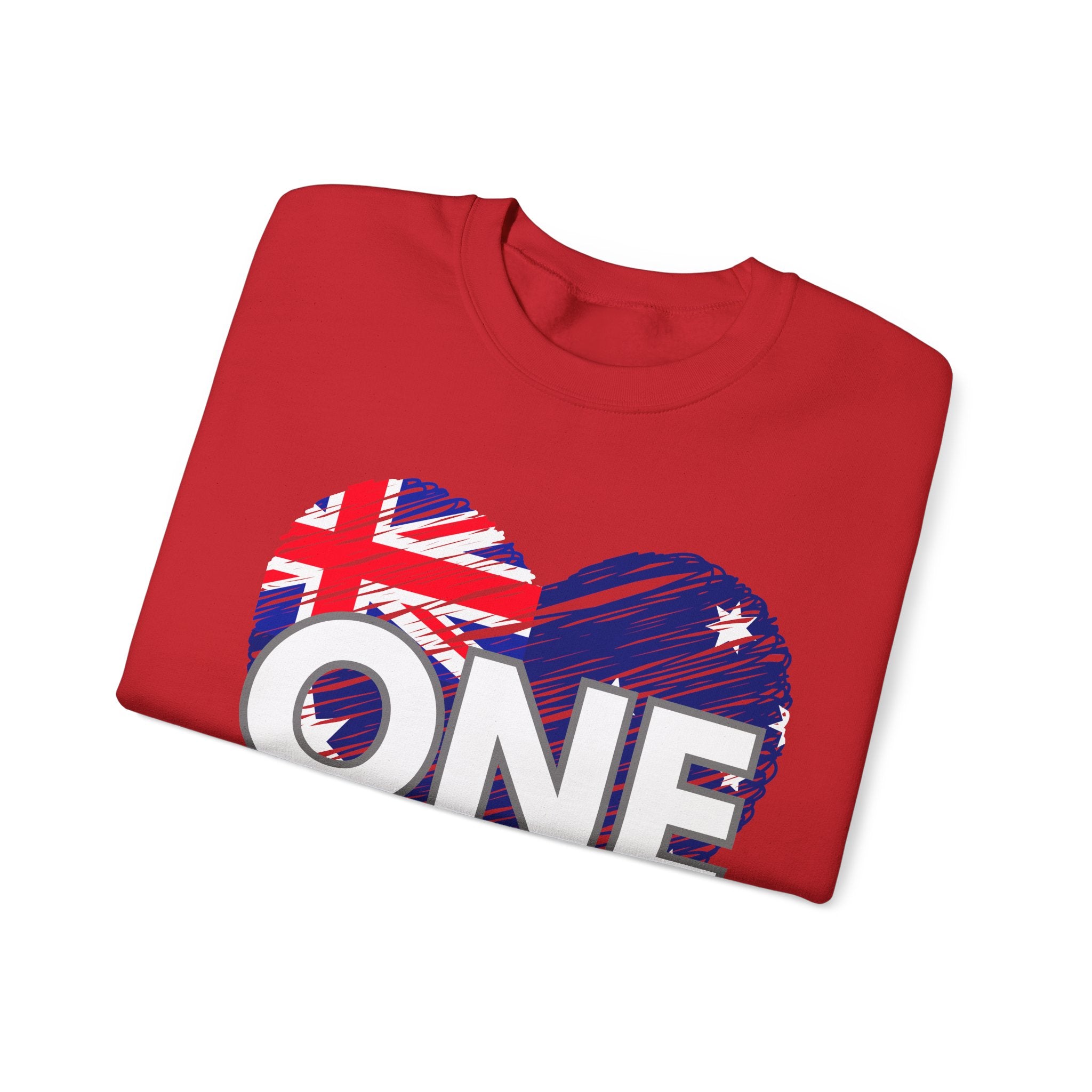 Australia ONE Heart Crewneck Unity Sweatshirt – Patriotic Aussie Design