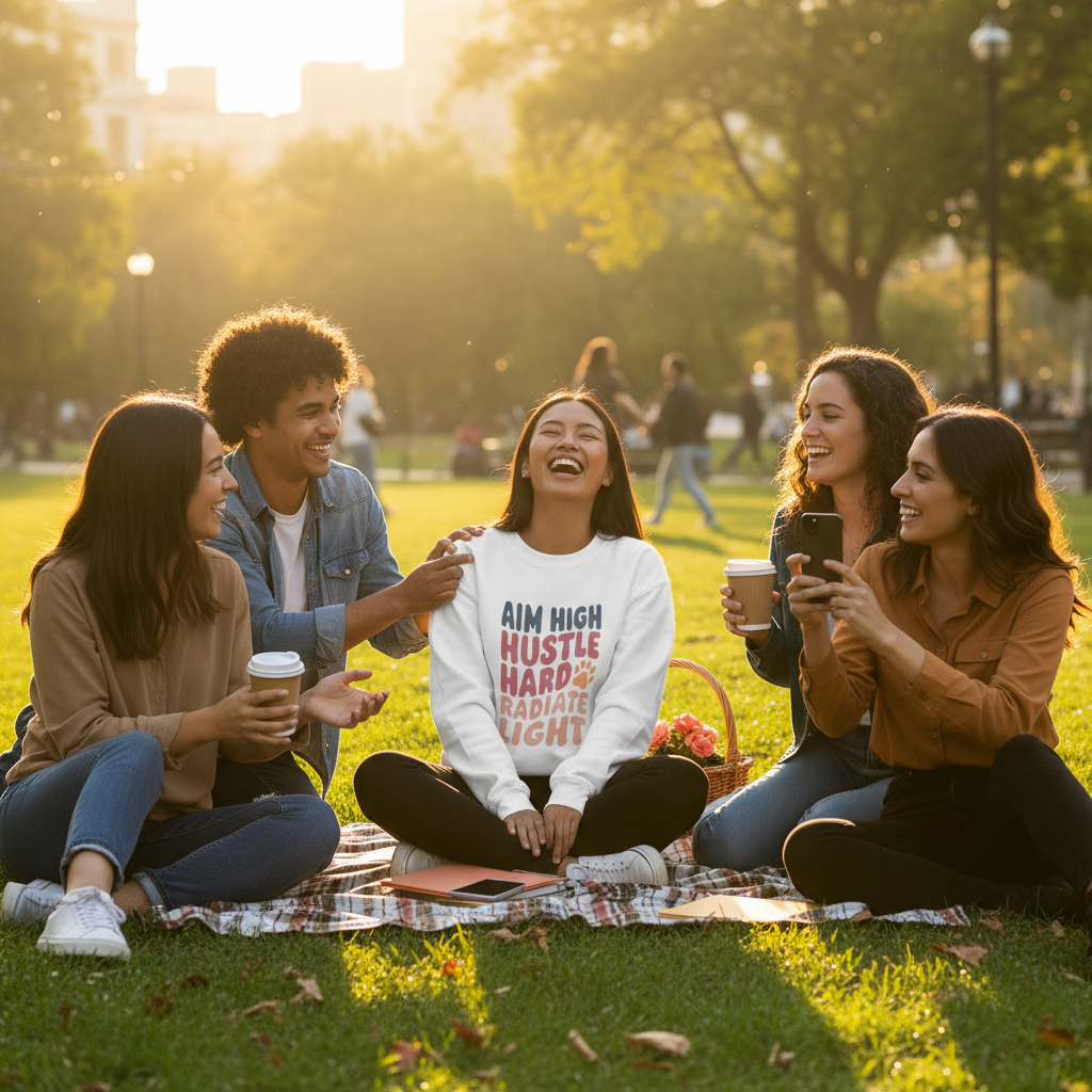 Aim High, Hustle Hard, Radiate Light Unisex Heavy Blend™ Crewneck Sweatshirt