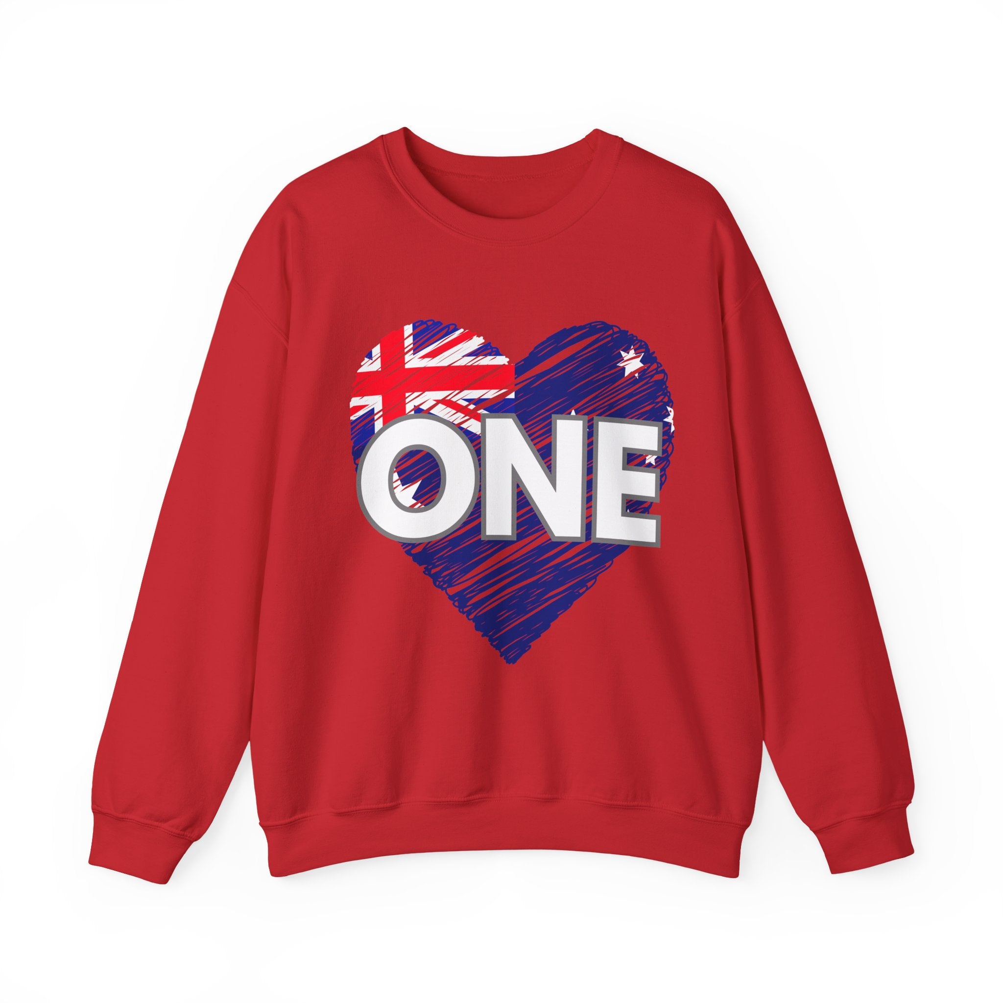 Australia ONE Heart Crewneck Unity Sweatshirt – Patriotic Aussie Design