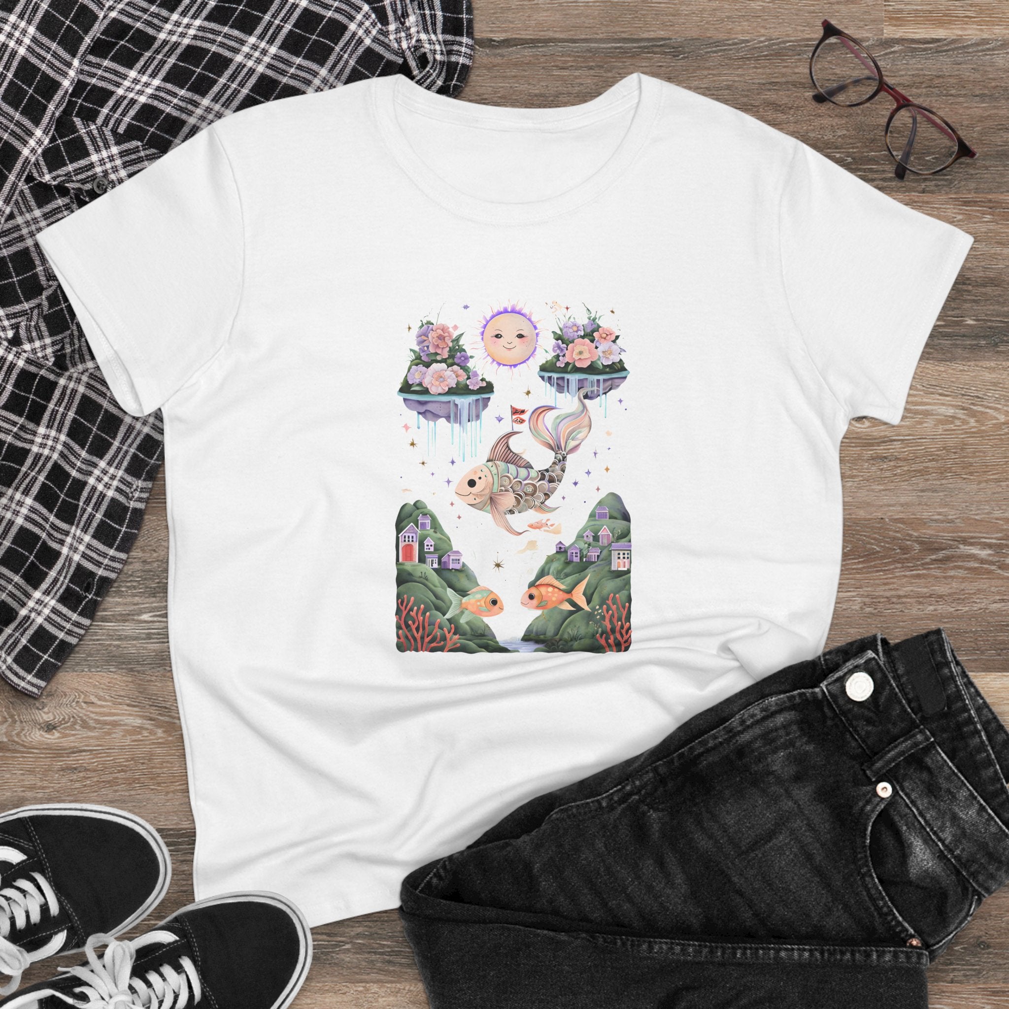 Whimsical Dreamcatcher Tee - Fun Graphic Cotton T-Shirt for Daydreamers, Casual Wear, Gift for Her, Summer Top, Unique Artwork