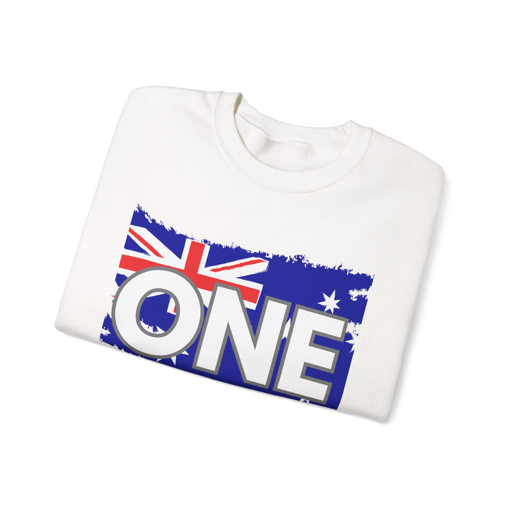 Australia ONE Torn Flag Crewneck Unity Sweatshirt – Patriotic Aussie Map Design