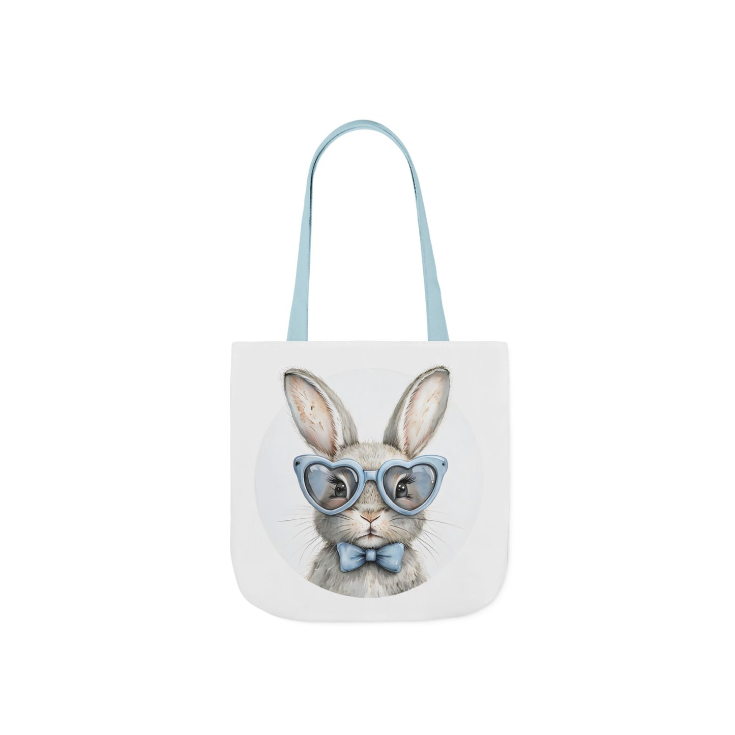Cute Double Sided Bunny Canvas Tote Bag, Eco-Friendly Shopping Bag, Easter Gift, Spring Style Tote, Bunny Lover's Tote, 3-Color Straps