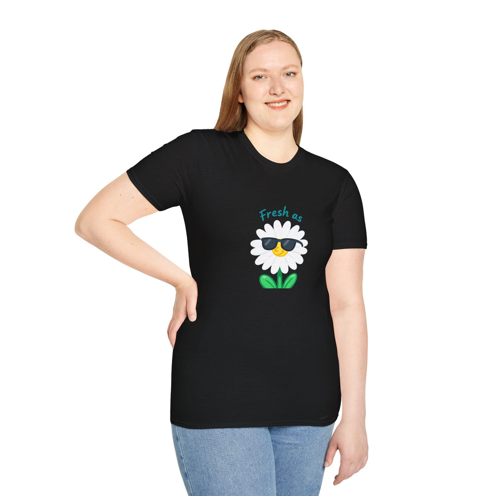 Fresh as a Daisy Unisex Softstyle T-Shirt, Floral Tee, Comfort Wear, Gift for Friends