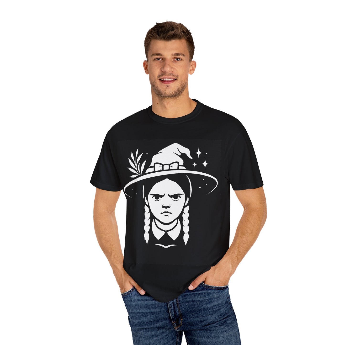 Witchy Vibes T-Shirt - Unisex Garment-Dyed Tee for Creatives, Halloween, Gifts for Her, Unique Art Shirt, Spooky Season Wear
