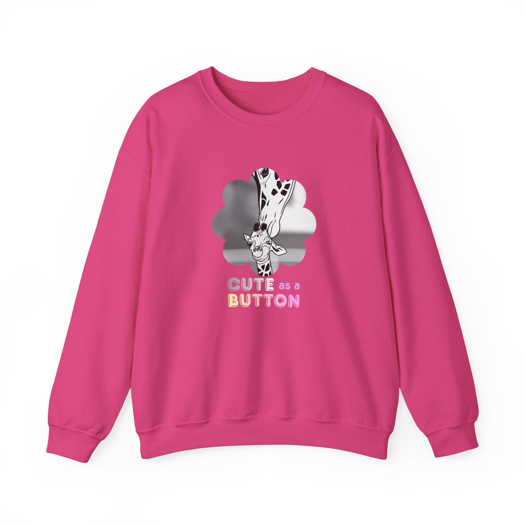 Crewneck Sweatshirt — Cute as a Button Giraffe Graphic