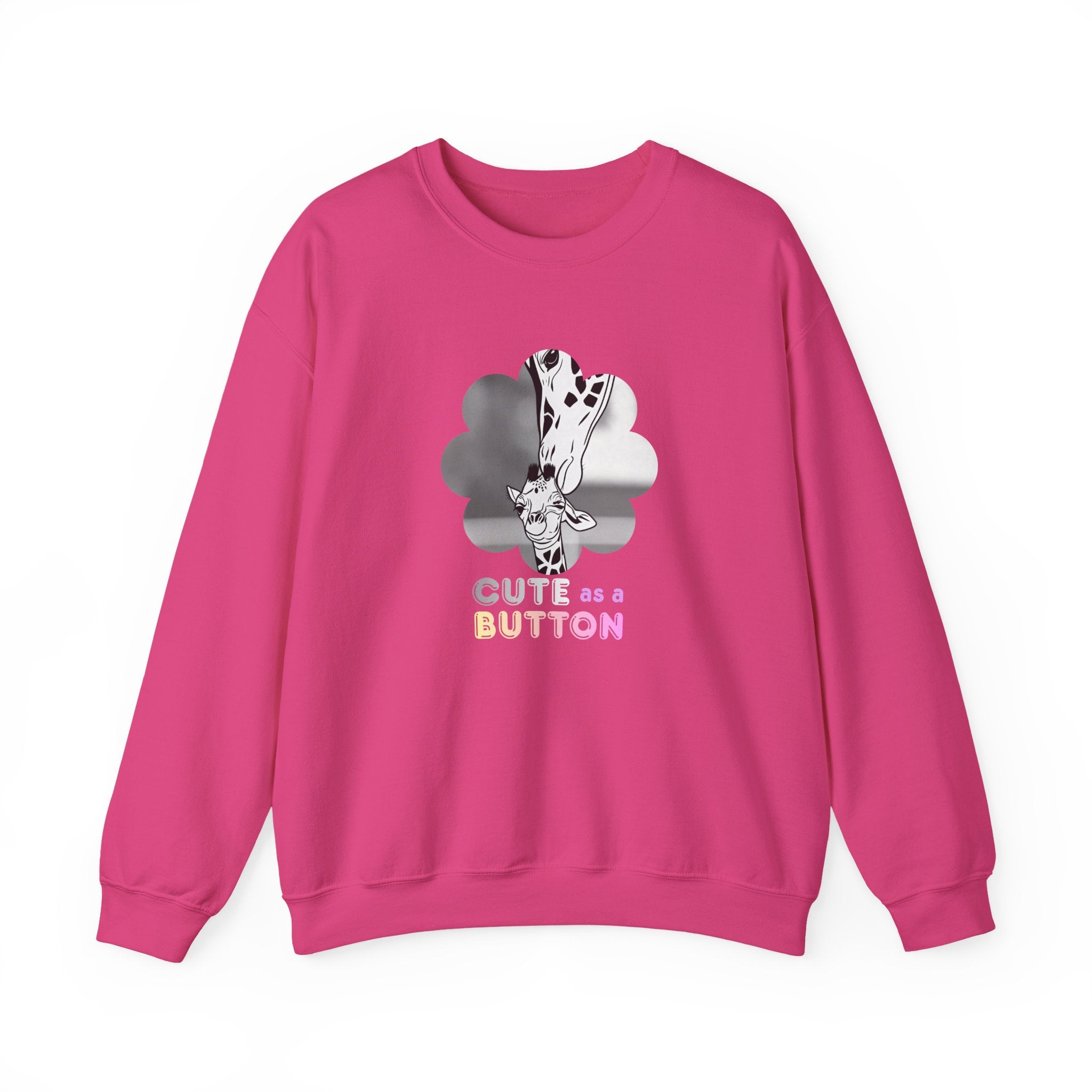 Crewneck Sweatshirt — Cute as a Button Giraffe Graphic