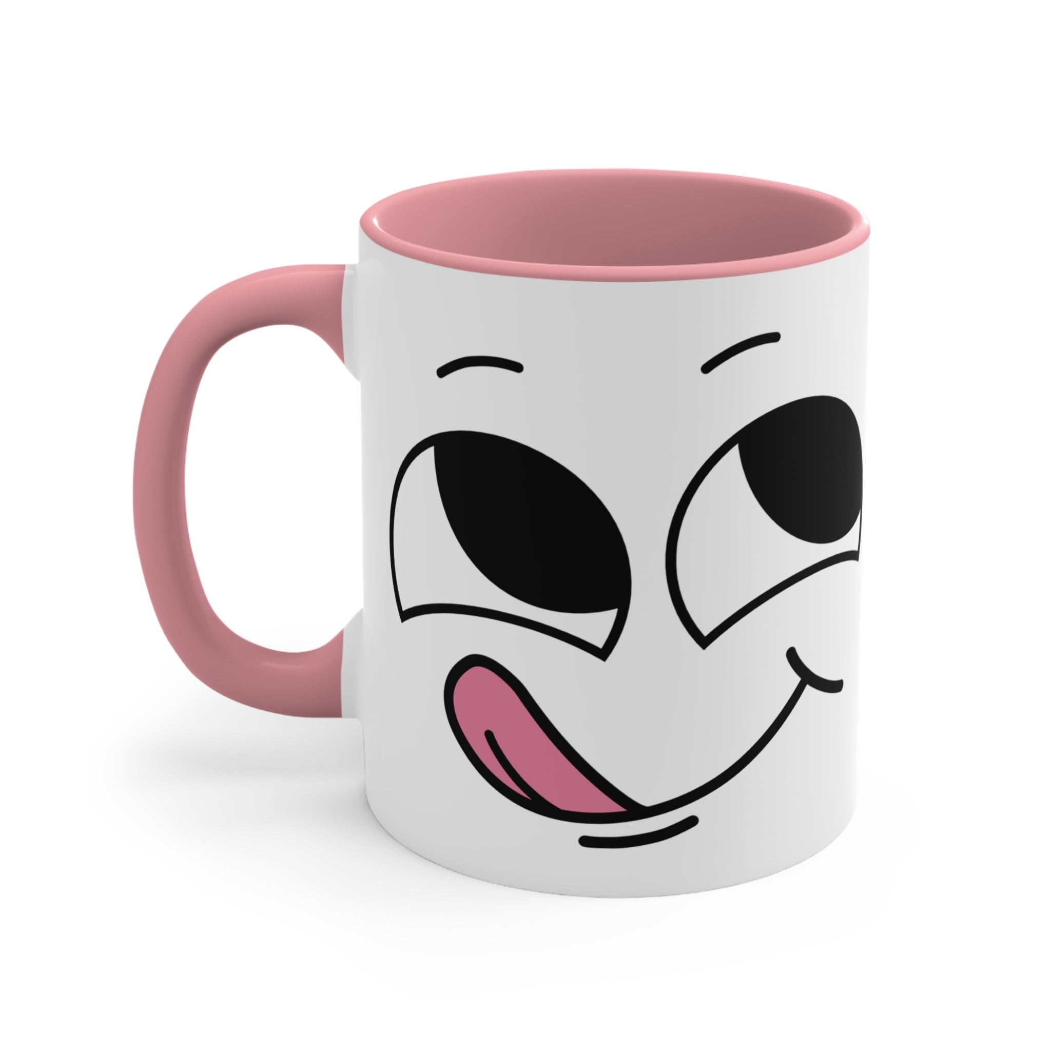 Quirky PINK Tongue Face Outline Accent Mug 11oz