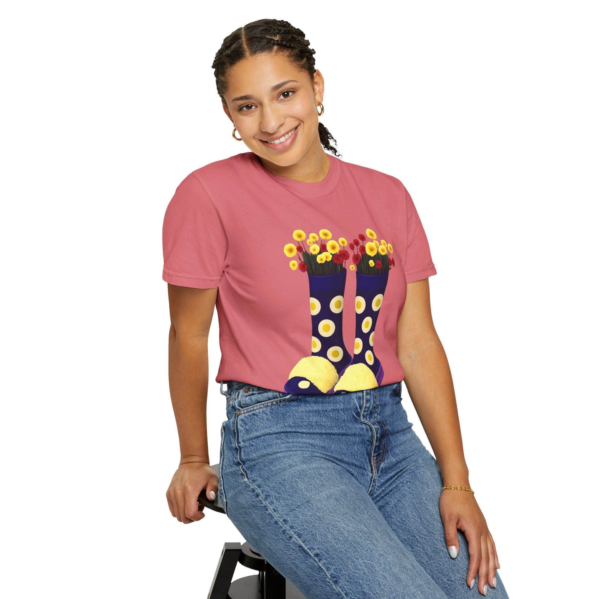 Step Into Kindness T-Shirt – Floral Rain Boot Graphic Tee