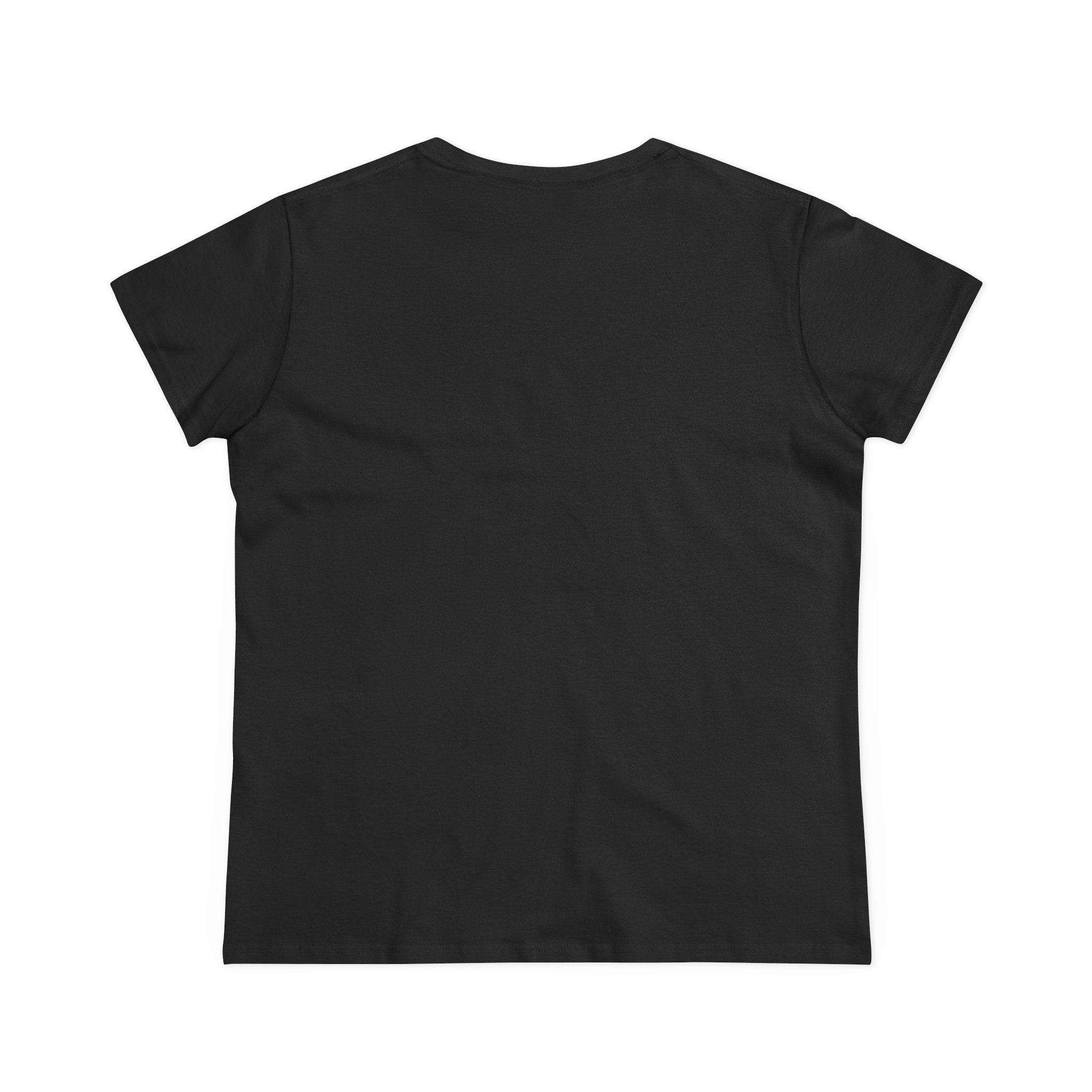 Black cotton T-shirt, plain back view