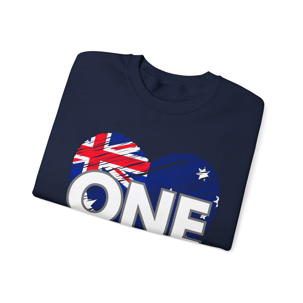 Australia ONE Heart Crewneck Unity Sweatshirt – Patriotic Aussie Design