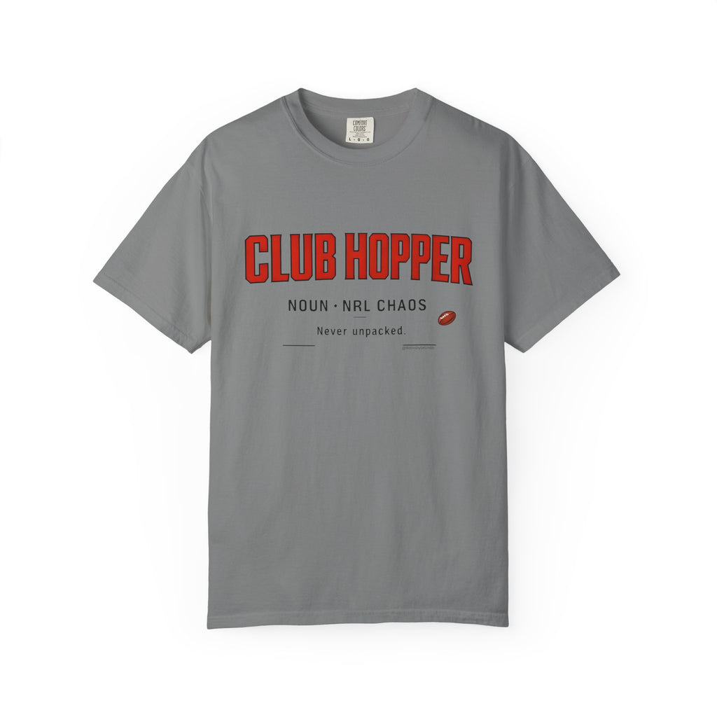 Club Hopper Graphic T-Shirt — 'Club Hopper' Sports Humour Tee with Definition Print