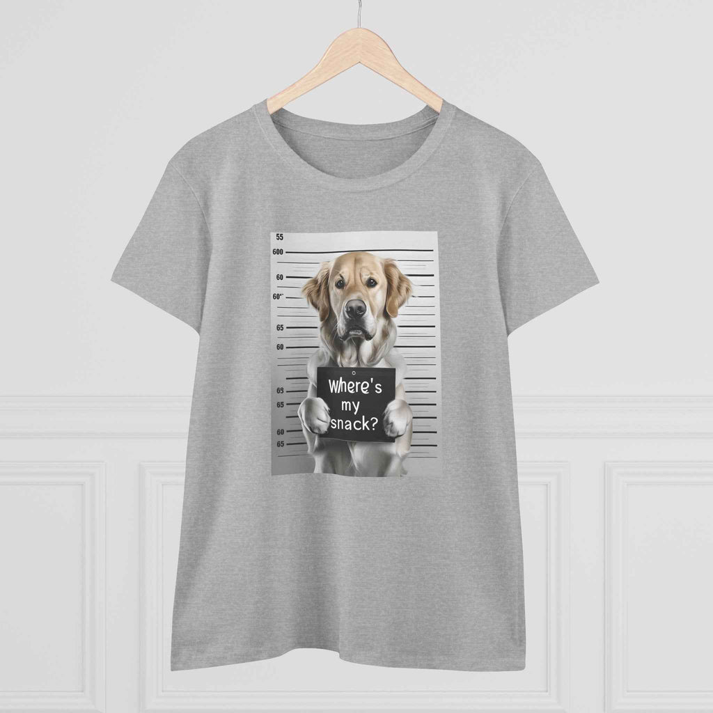 Funny Dog Tee - Where's My Snack? for Pet Lovers, Gift for Dog Moms, Casual Wear, Animal Humour, Cozy Everyday Top