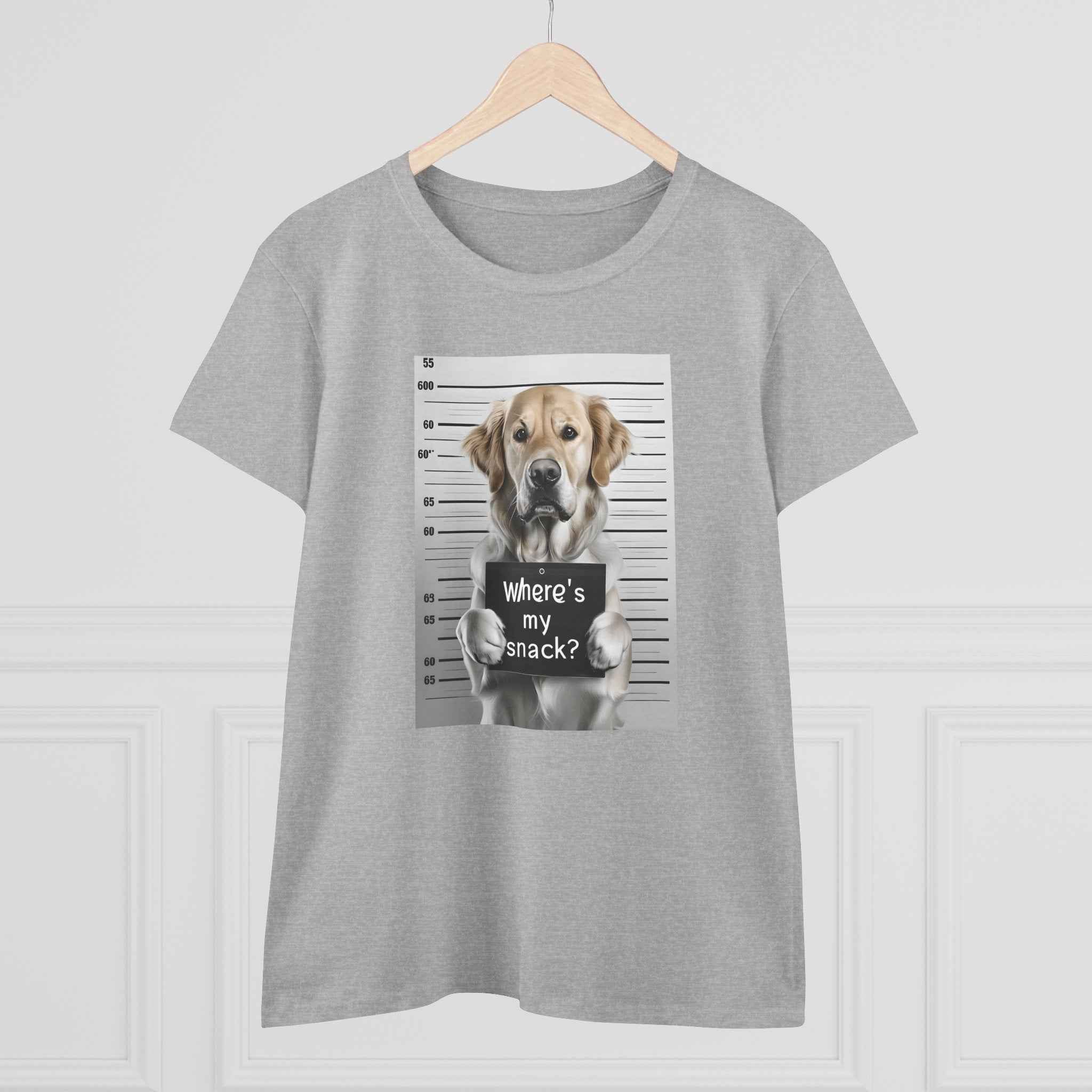 Funny Dog Tee - Where's My Snack? for Pet Lovers, Gift for Dog Moms, Casual Wear, Animal Humour, Cozy Everyday Top