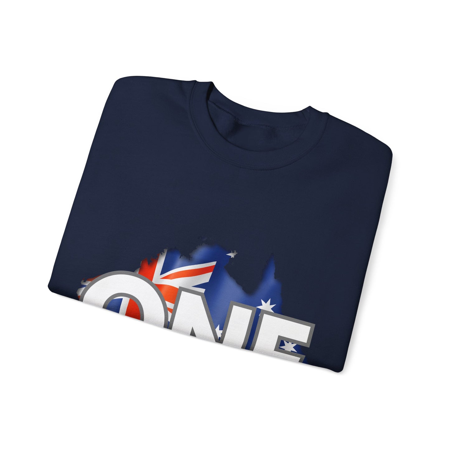 Australia ONE Flag Crewneck Unity Sweatshirt – Patriotic Aussie Map Design