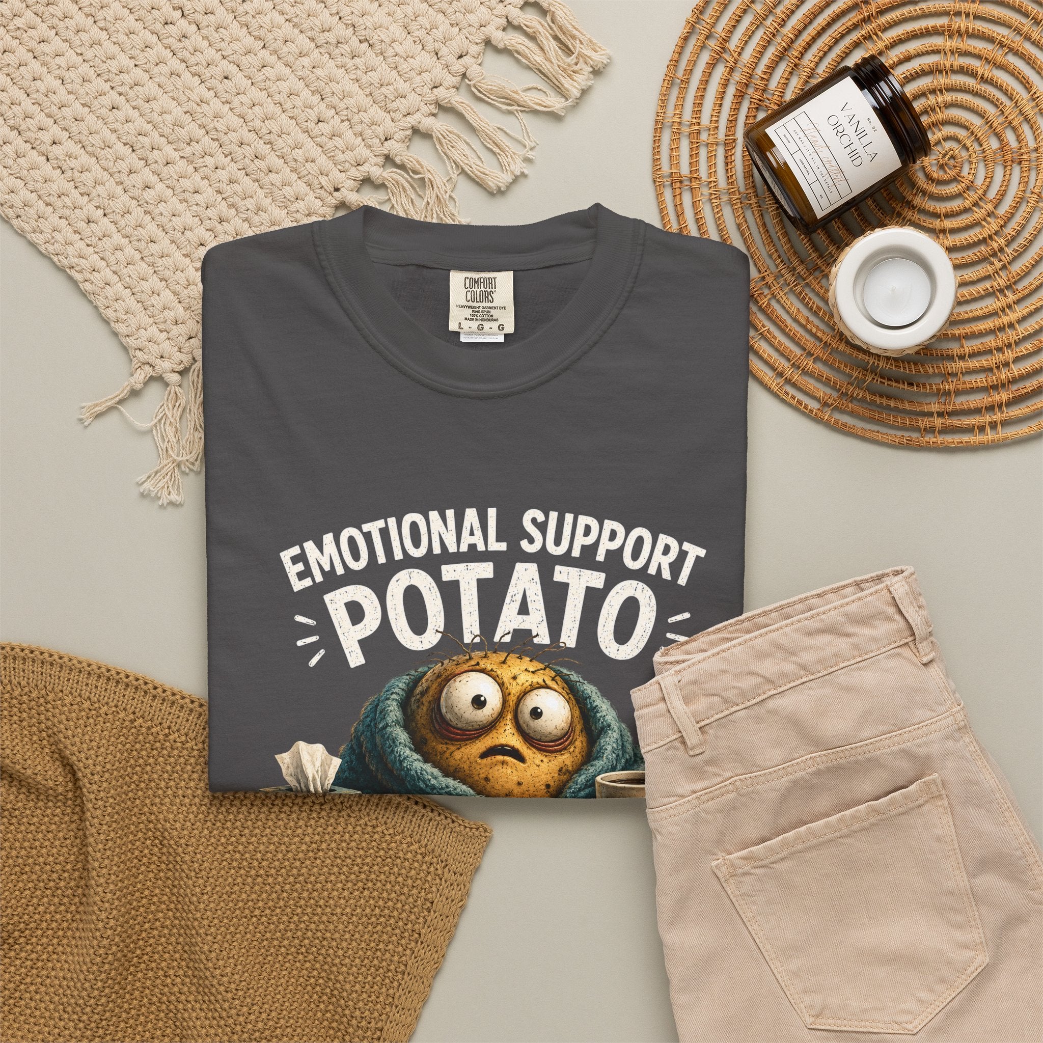 Emotional Support Potato T-Shirt — 'Doing My Best' Funny Comfort Tee