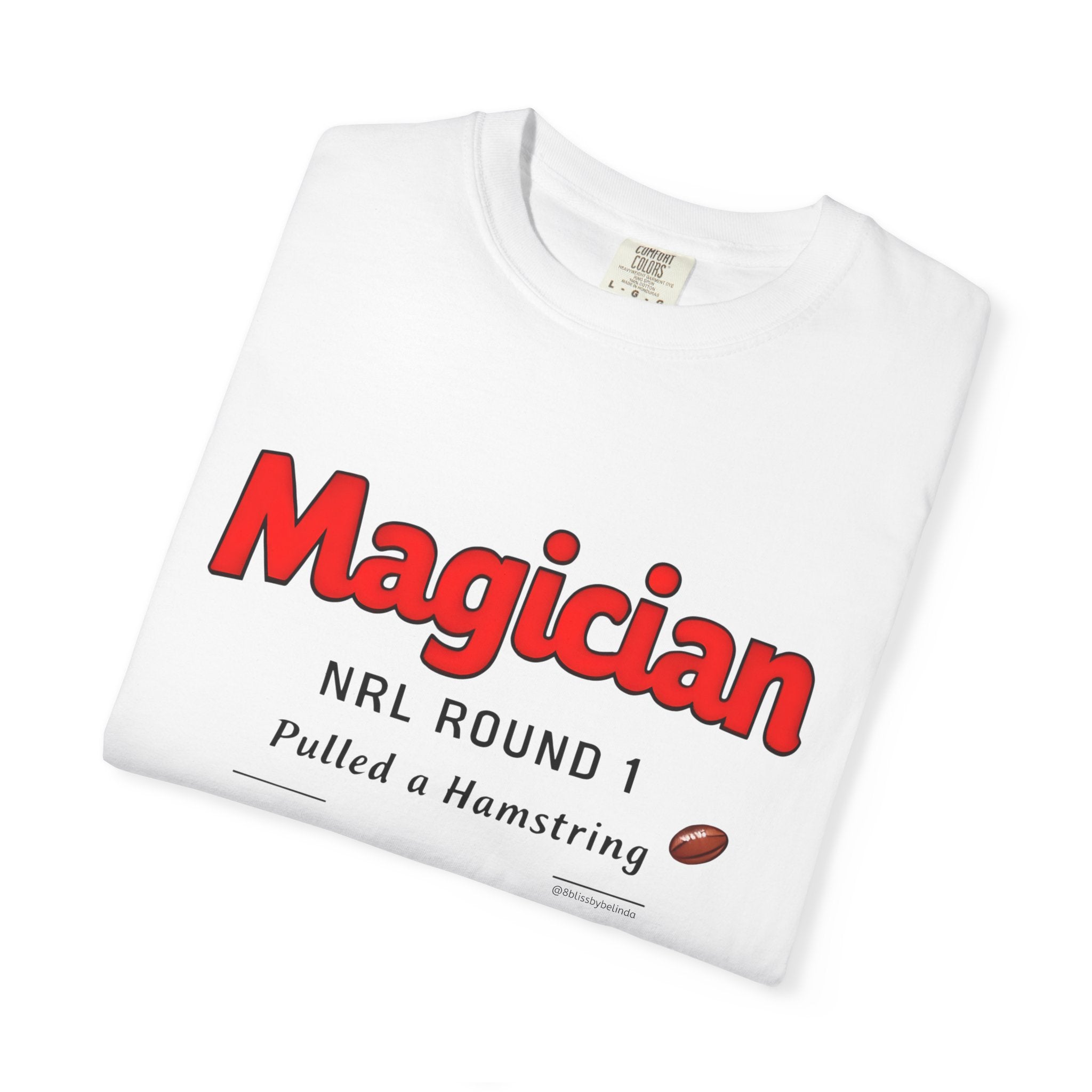 Magician "HG" NRL Round 1 Graphic T-Shirt — "Magician" Sports Humour Tee with Definition Print