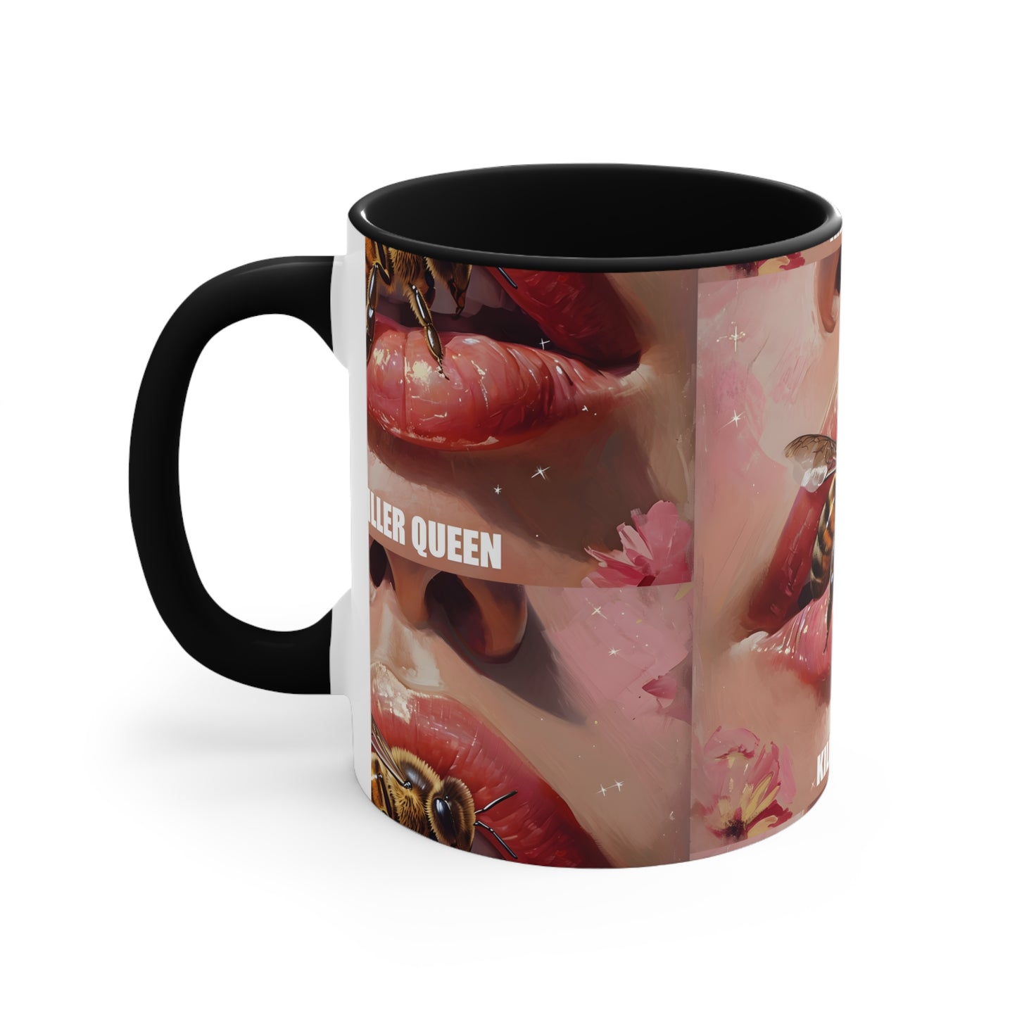 Surreal Killer Queen Bee Coffee Mug, Colorful Art Mug, 11oz Accent Mug, Unique Gifts, Home Decor, Bee Lover Gift, Artistic Drinkware