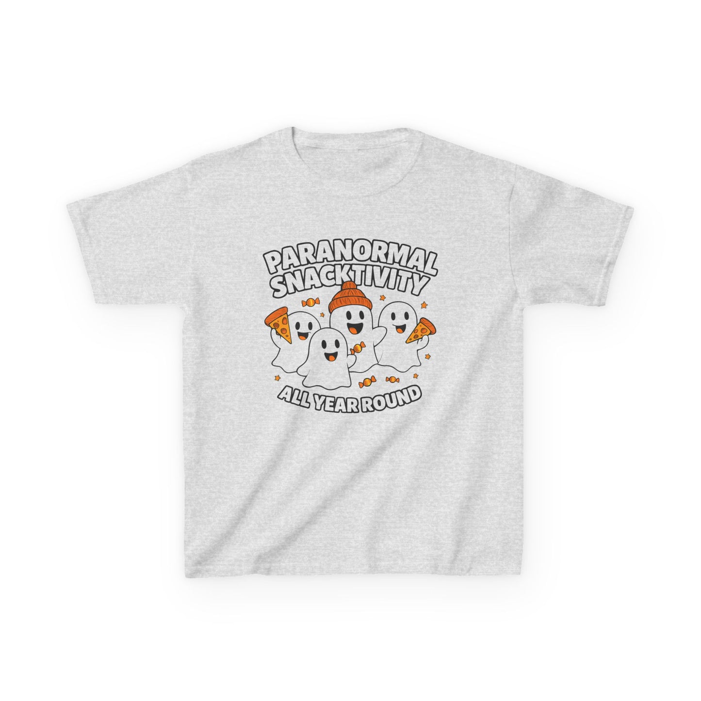 Kids Ghostly Snacktivity Tee - Fun Halloween T-Shirt for Kids, Halloween Costume Tee, Cute Ghost Shirt, Year-Round Spooky Style