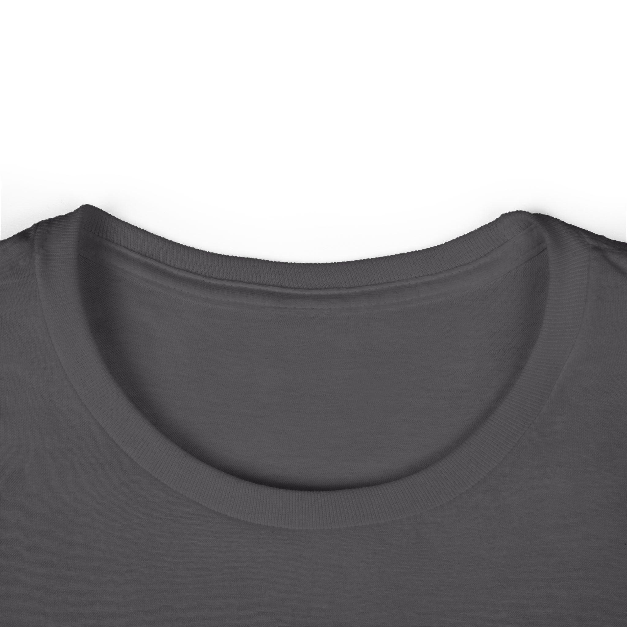 Women's tee neckline, dark gray crew neck