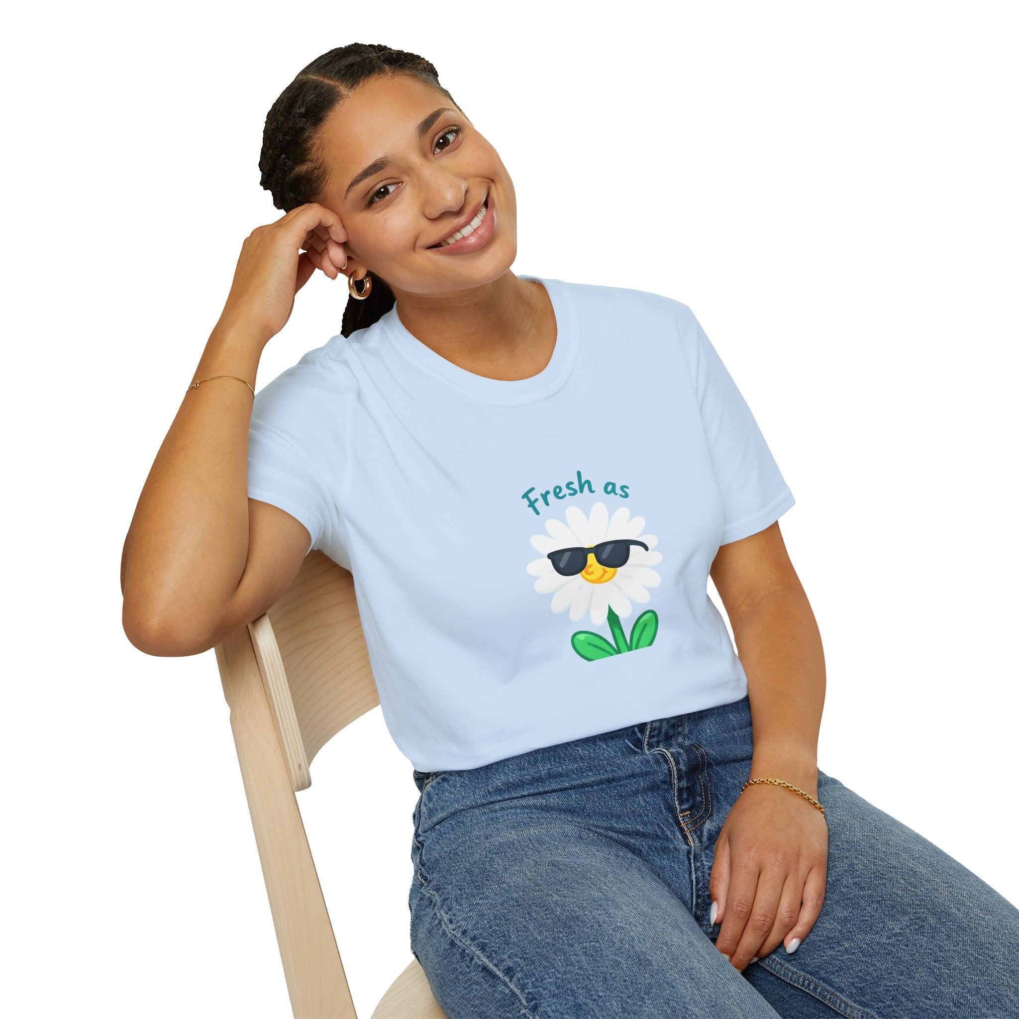 Fresh as a Daisy Unisex Softstyle T-Shirt, Floral Tee, Comfort Wear, Gift for Friends