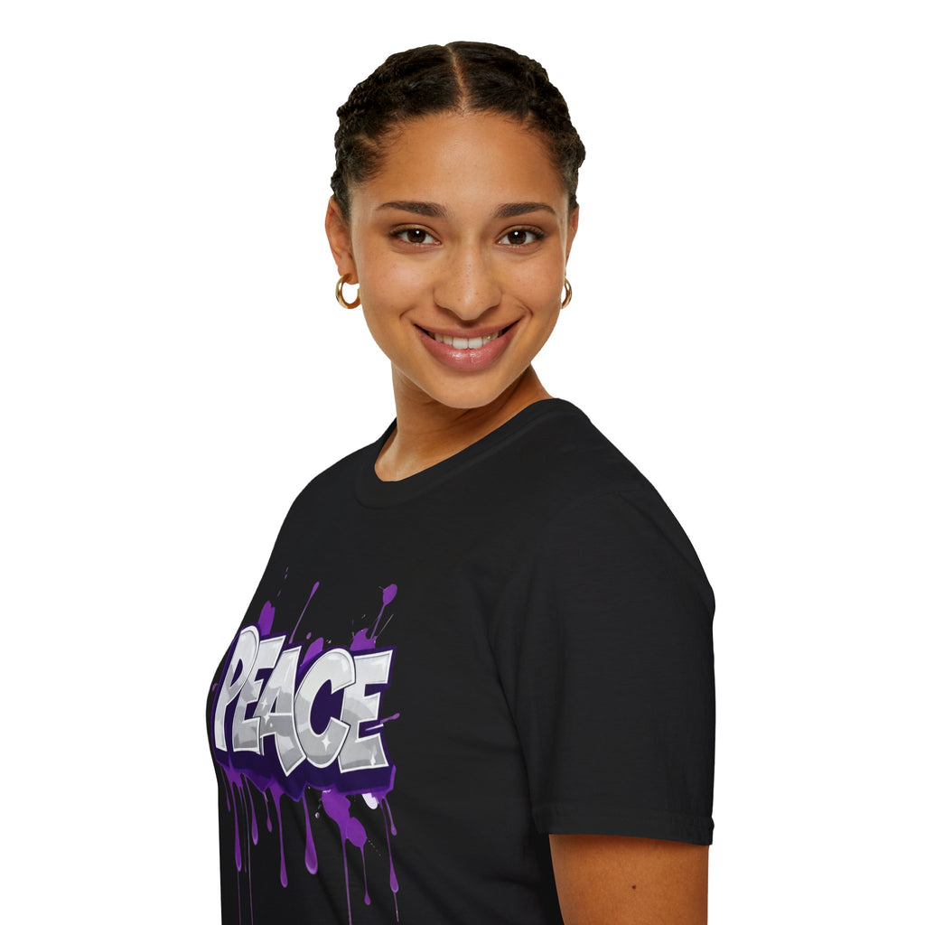 Peace Graffiti T-Shirt Ladies — Paint Drip Streetwear Tee