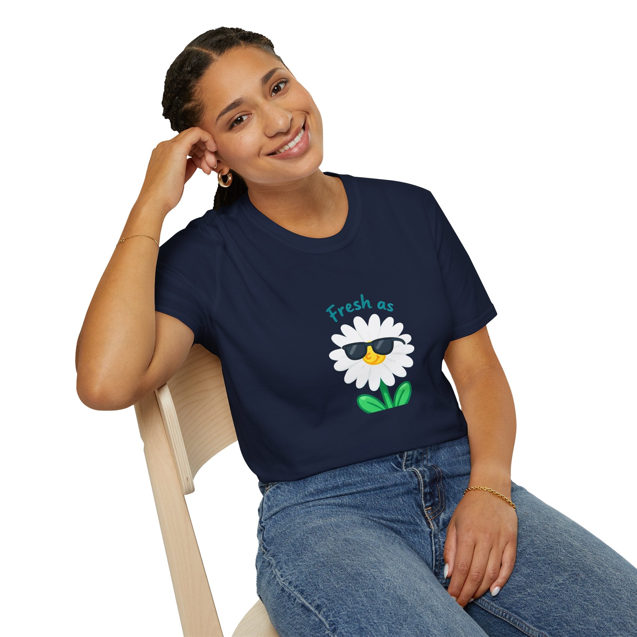 Fresh as a Daisy Unisex Softstyle T-Shirt, Floral Tee, Comfort Wear, Gift for Friends