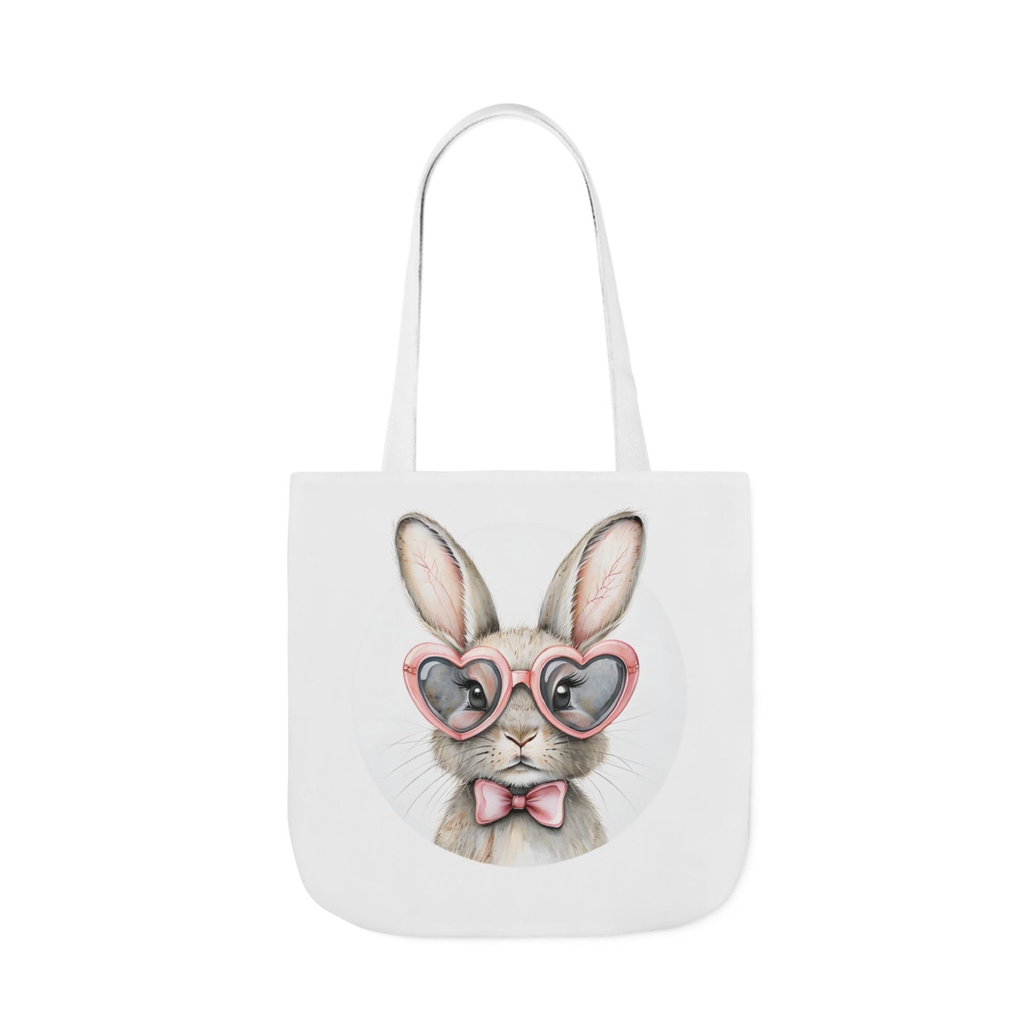 Cute Double Sided Bunny Canvas Tote Bag, Eco-Friendly Shopping Bag, Easter Gift, Spring Style Tote, Bunny Lover's Tote 3-Color Straps