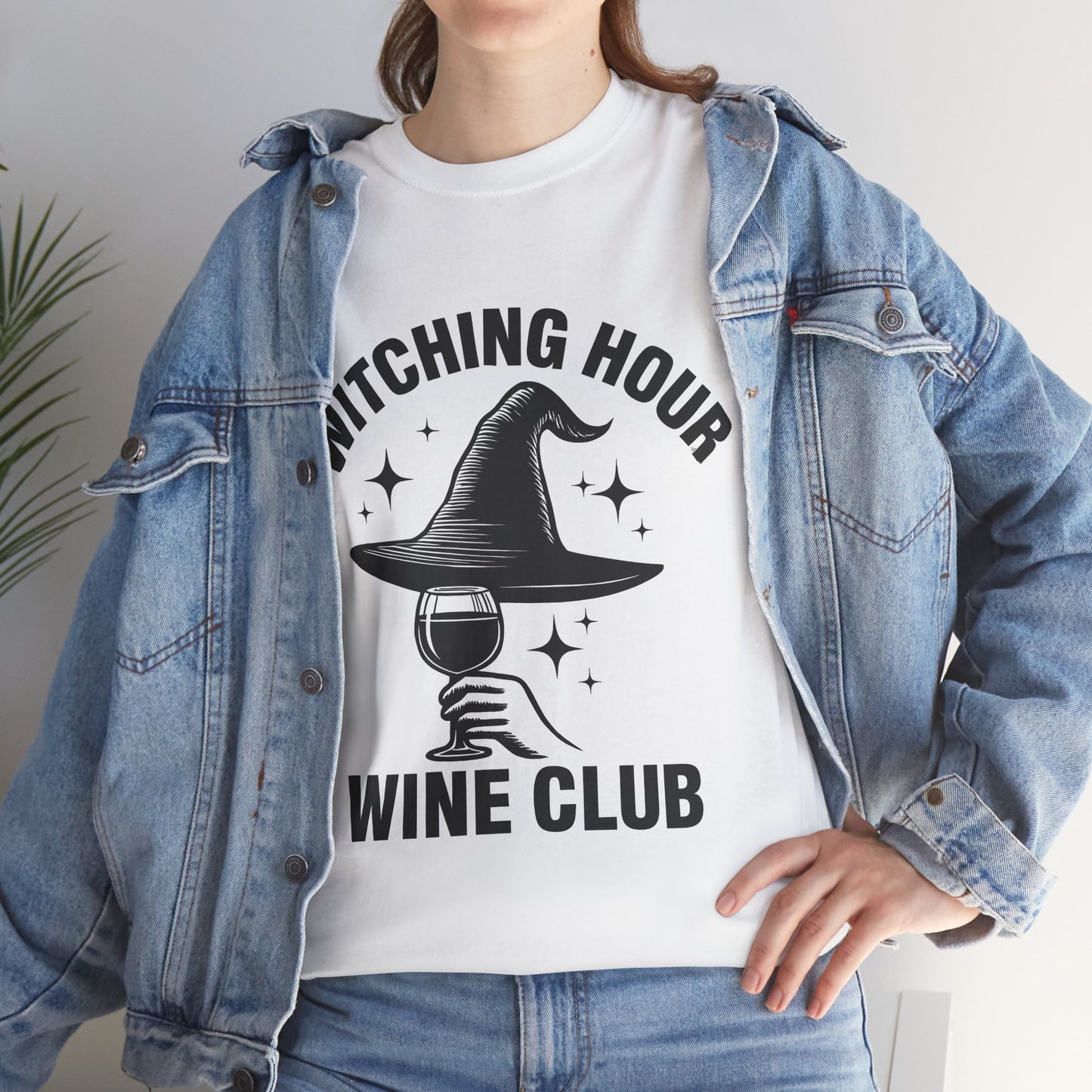 Witching Hour Wine Club Tee, Unisex Cotton Shirt, Halloween Apparel, Wine Lover Gift, Spooky Party Wear, Fun Casual Top