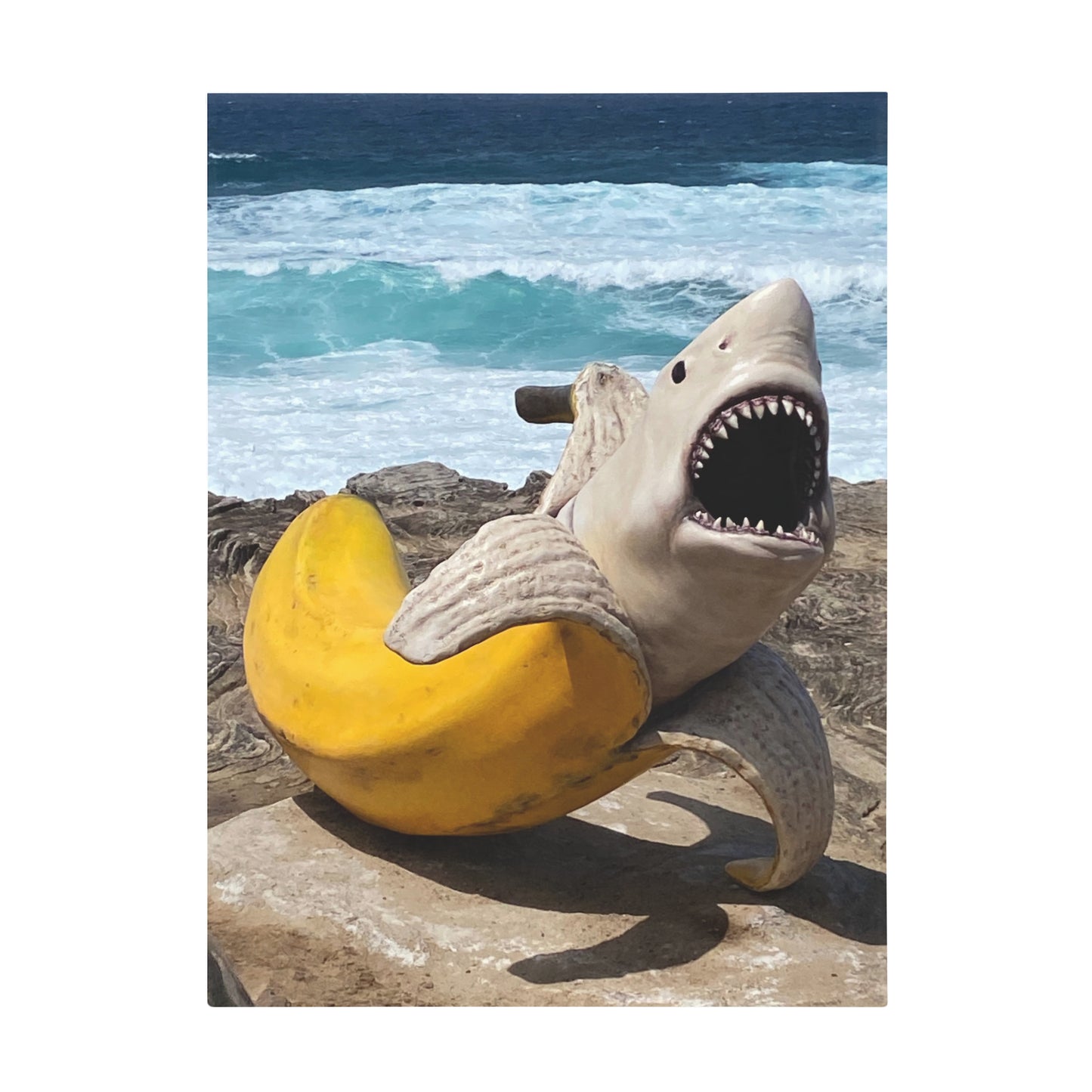 Funny Banana Shark Plush Fleece Blanket, Cozy Throw Blanket for Home, Quirky Gift for Beach Lovers, Summer Decor, Unique Shark Gift