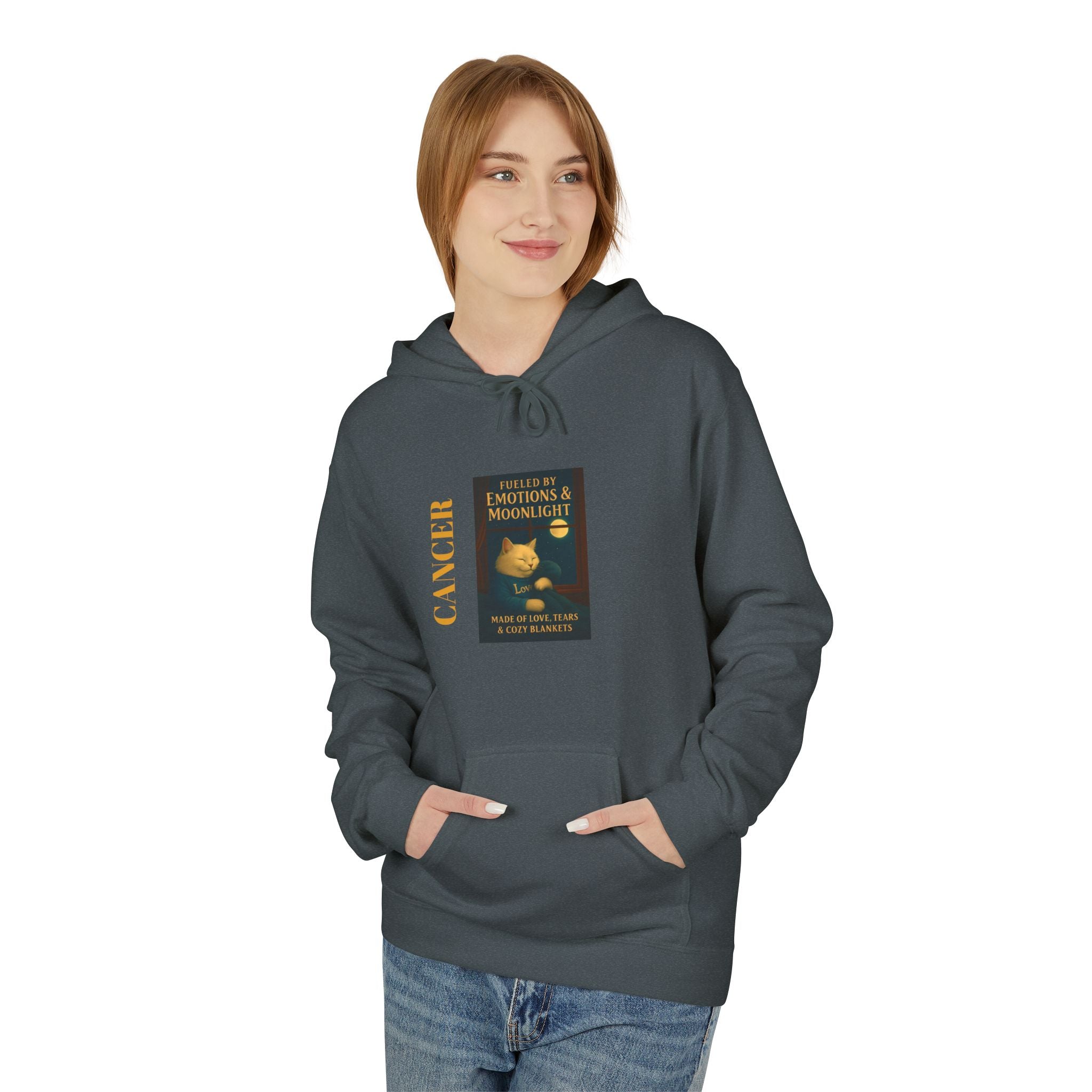 Cancer Zodiac Cat Moonlight Hooded Sweatshirt
