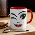 Quirky RED Face Outline Accent Mug 11oz