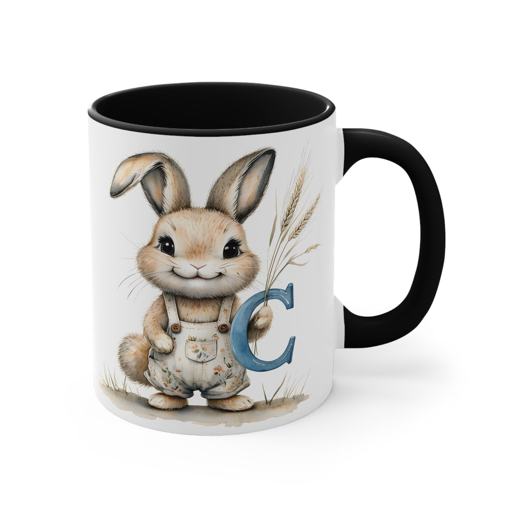 Charming Letter C Bunny Mug, Perfect for Spring Gifts, Easter Celebrations, Tea Lovers, Home Decor, Adorable Drinkware