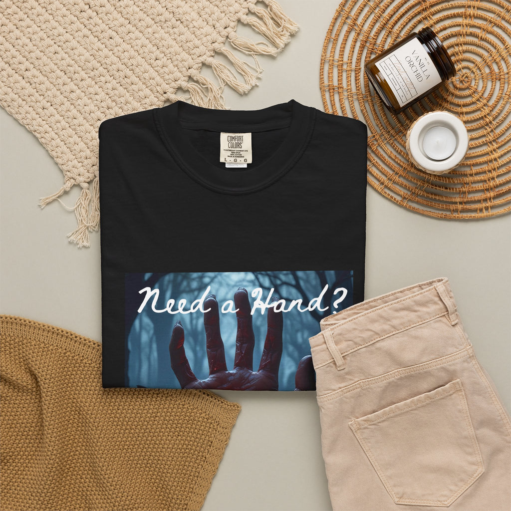 Halloween 'Need a Hand?' T-Shirt — Spooky Hand Graphic