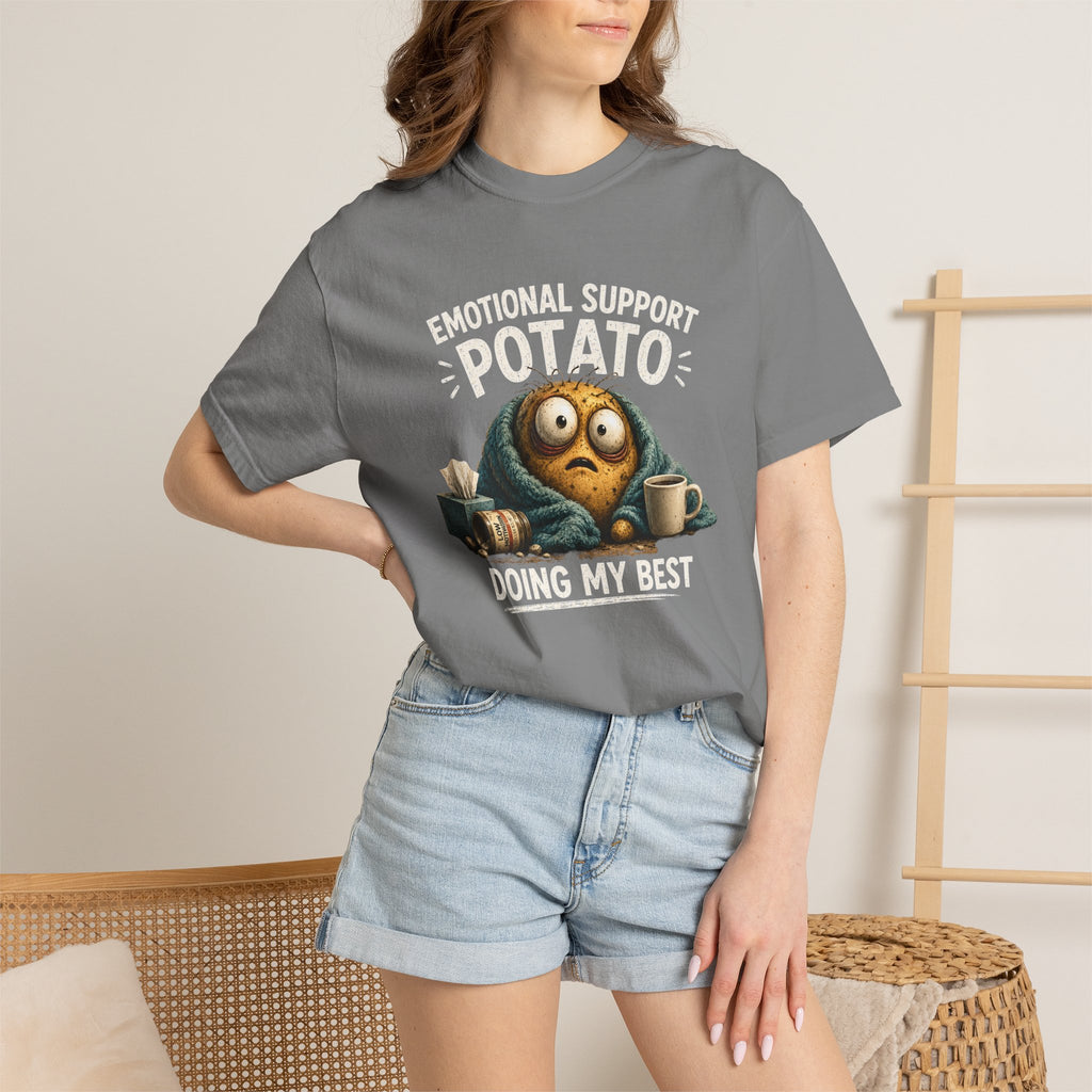 Emotional Support Potato T-Shirt — 'Doing My Best' Funny Comfort Tee