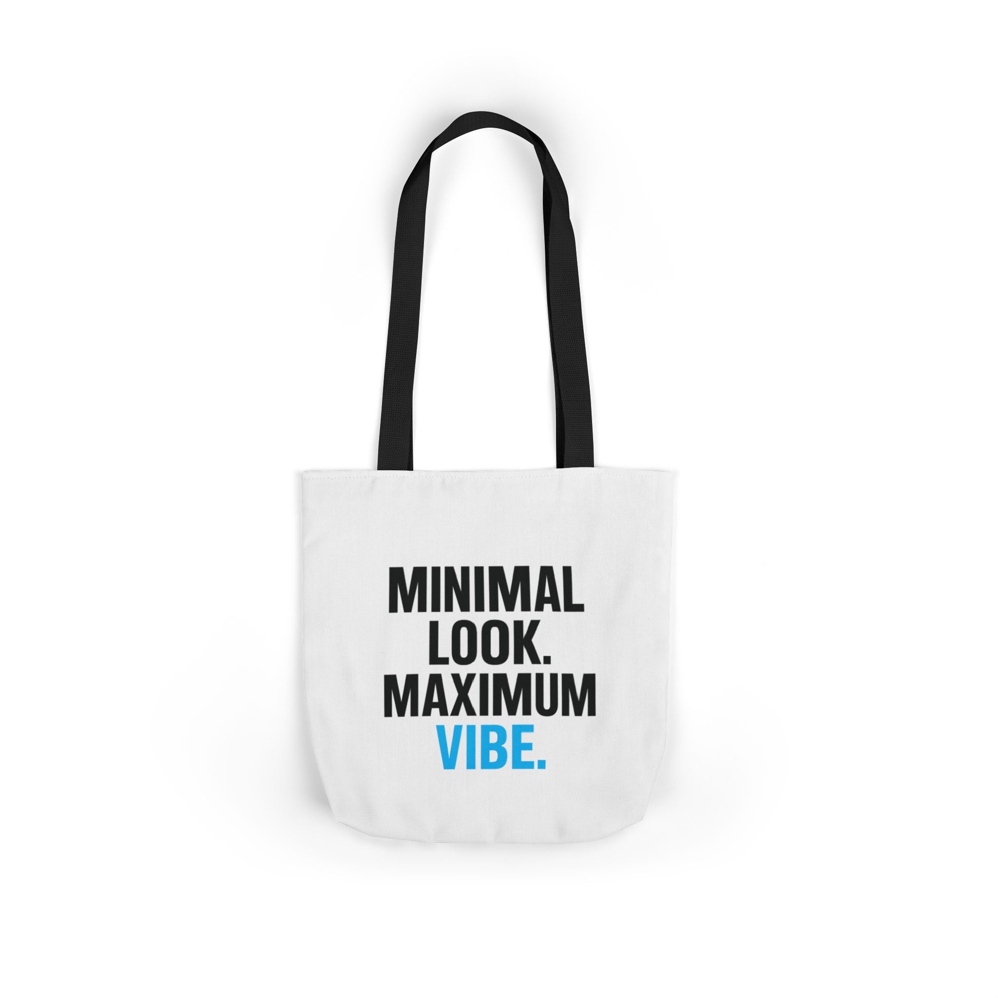 Minimal Look Maximum Vibe Double Sided Print Canvas Tote Bag, Perfect for Eco-Friendly Shopping, Gym, Beach, Travel, Gift
