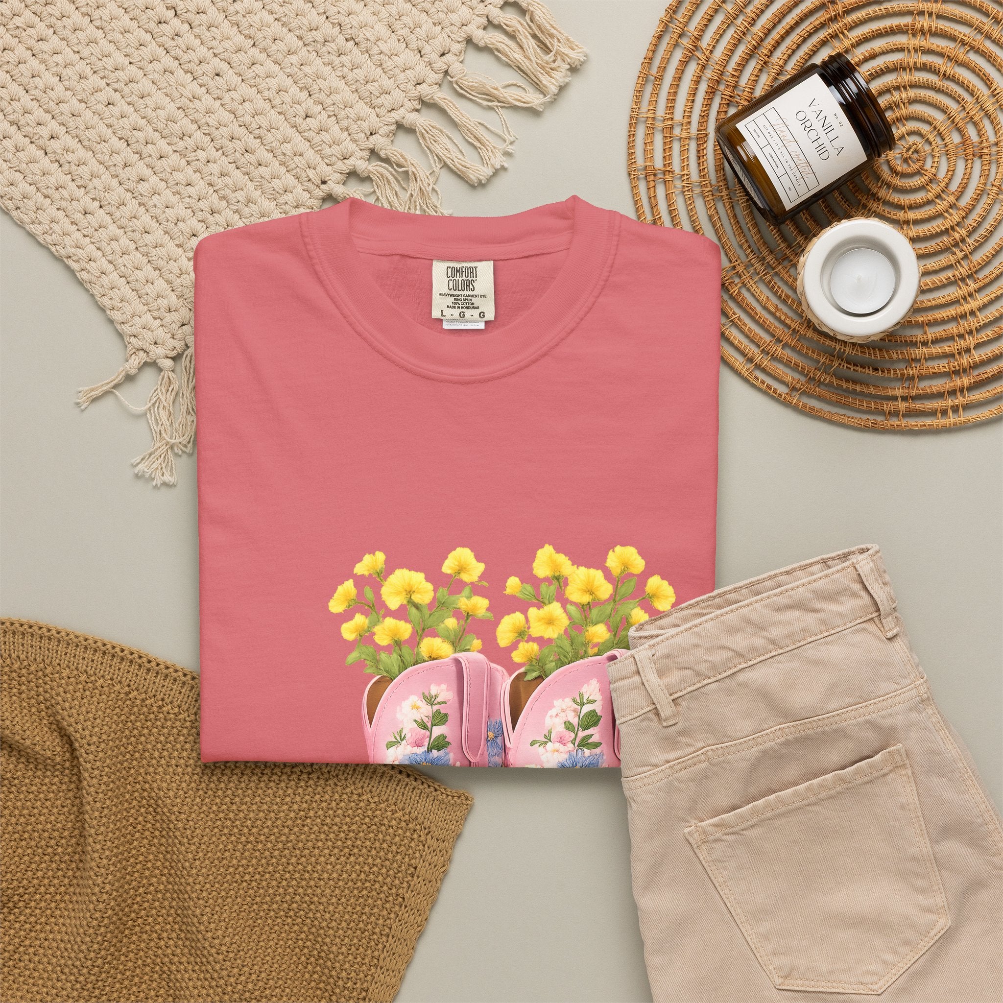 Walk A Mile Smiling T-Shirt – Cowboy Boot Graphic Tee