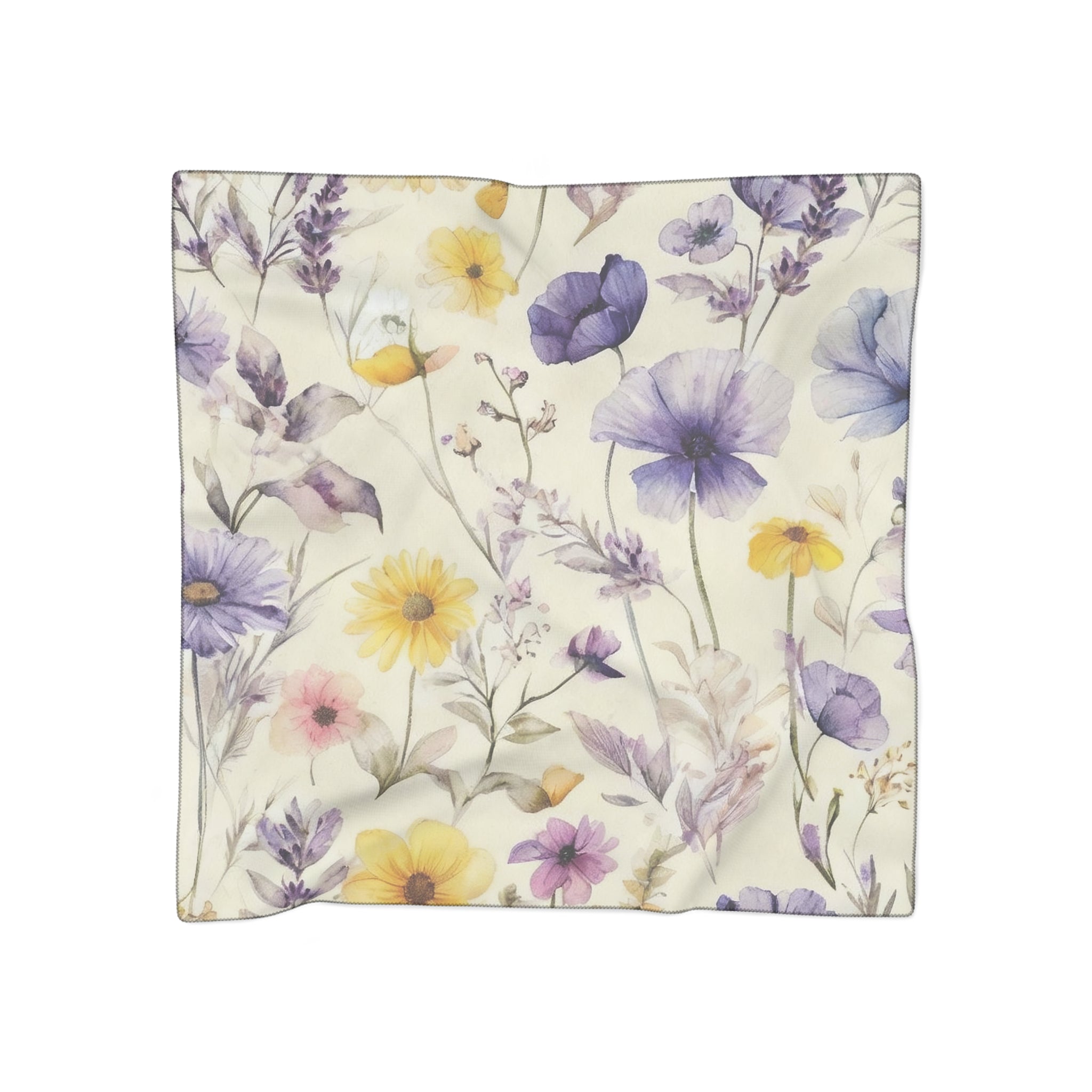 Mauve Pastel Floral Silk-Look Scarf — Soft Garden Print