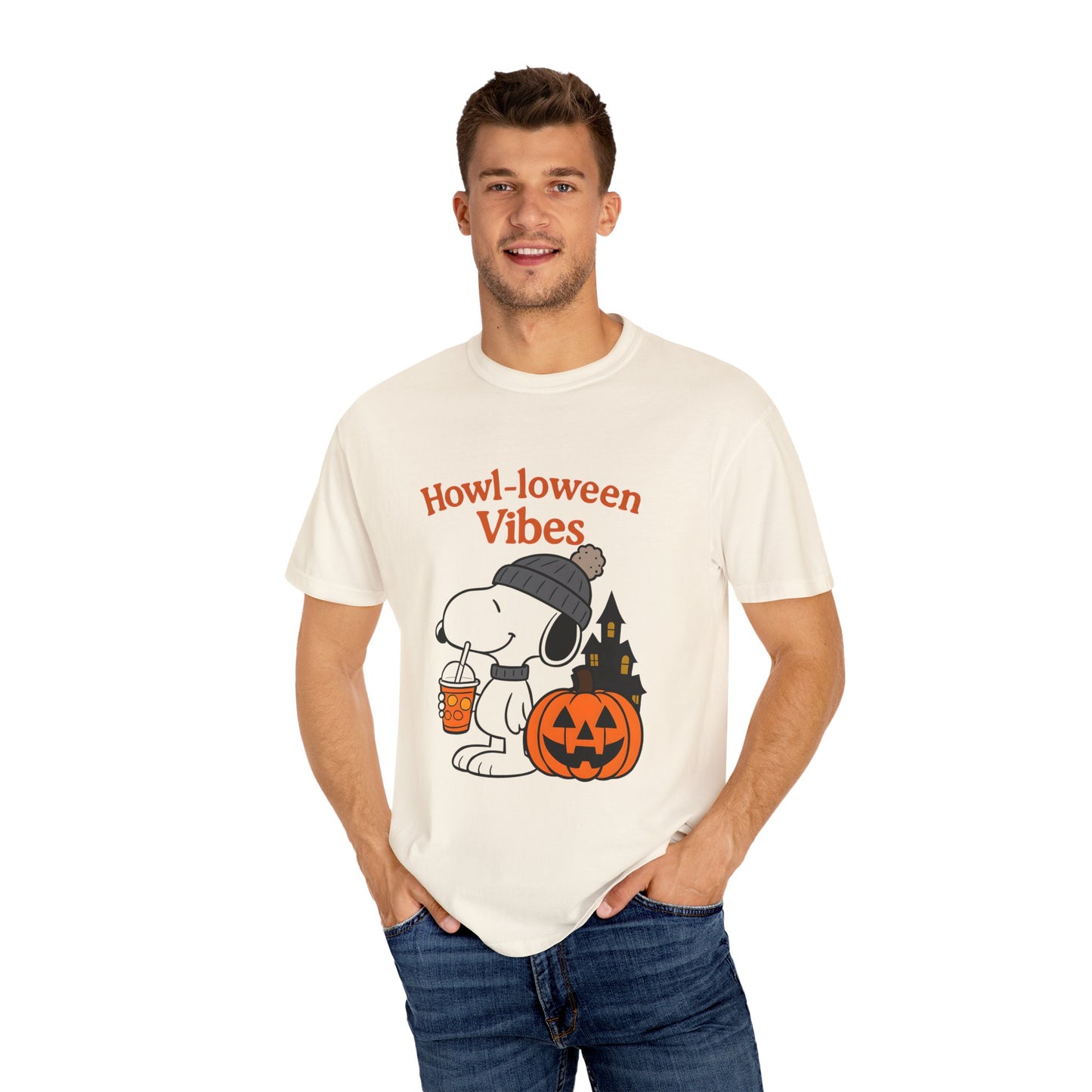 Howl-looween Snoopy Vibes T-shirt, Unisex Halloween Shirt, Cozy Fall Tee, Gift for Dog Lovers, Ghostly Pumpkin Apparel