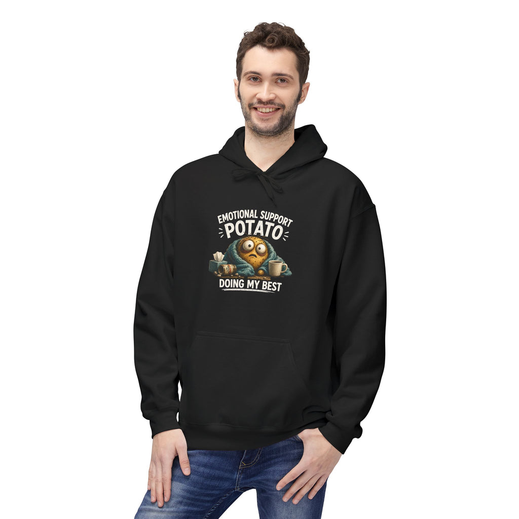 Emotional Support Potato Hoodie — "Doing My Best" Cozy Graphic Design