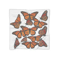 Butterflies Silk-Look Scarf — Butterflies Orange & Black Graphic Print