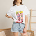 Walk A Mile Smiling T-Shirt – Cowboy Boot Graphic Tee