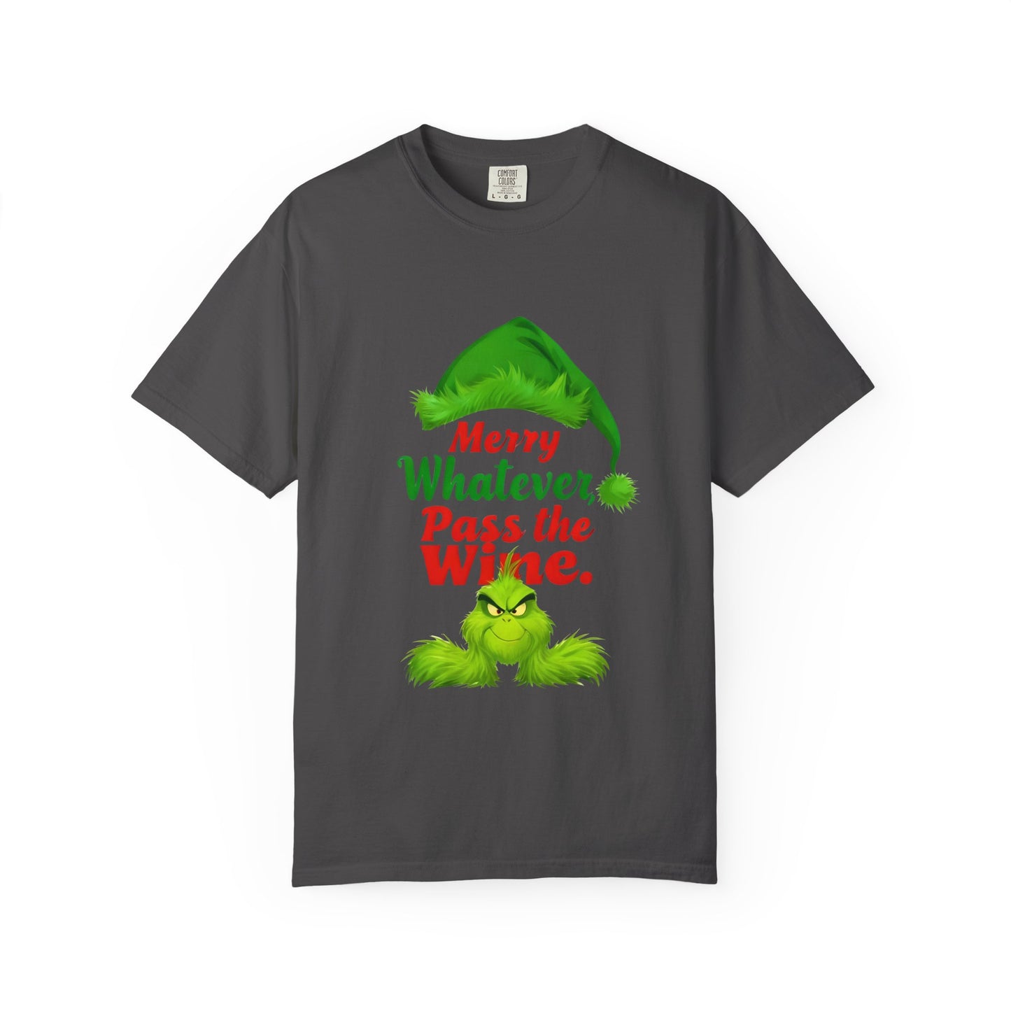 Holiday T‑Shirt — "Merry Whatever, Pass the Wine" Christmas Tee