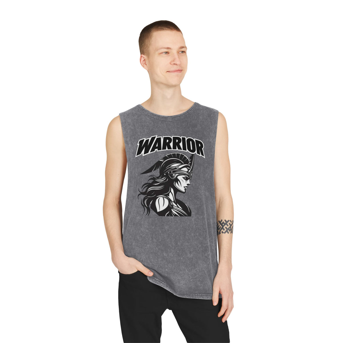 Warrior Graphic Stonewash Tank Top