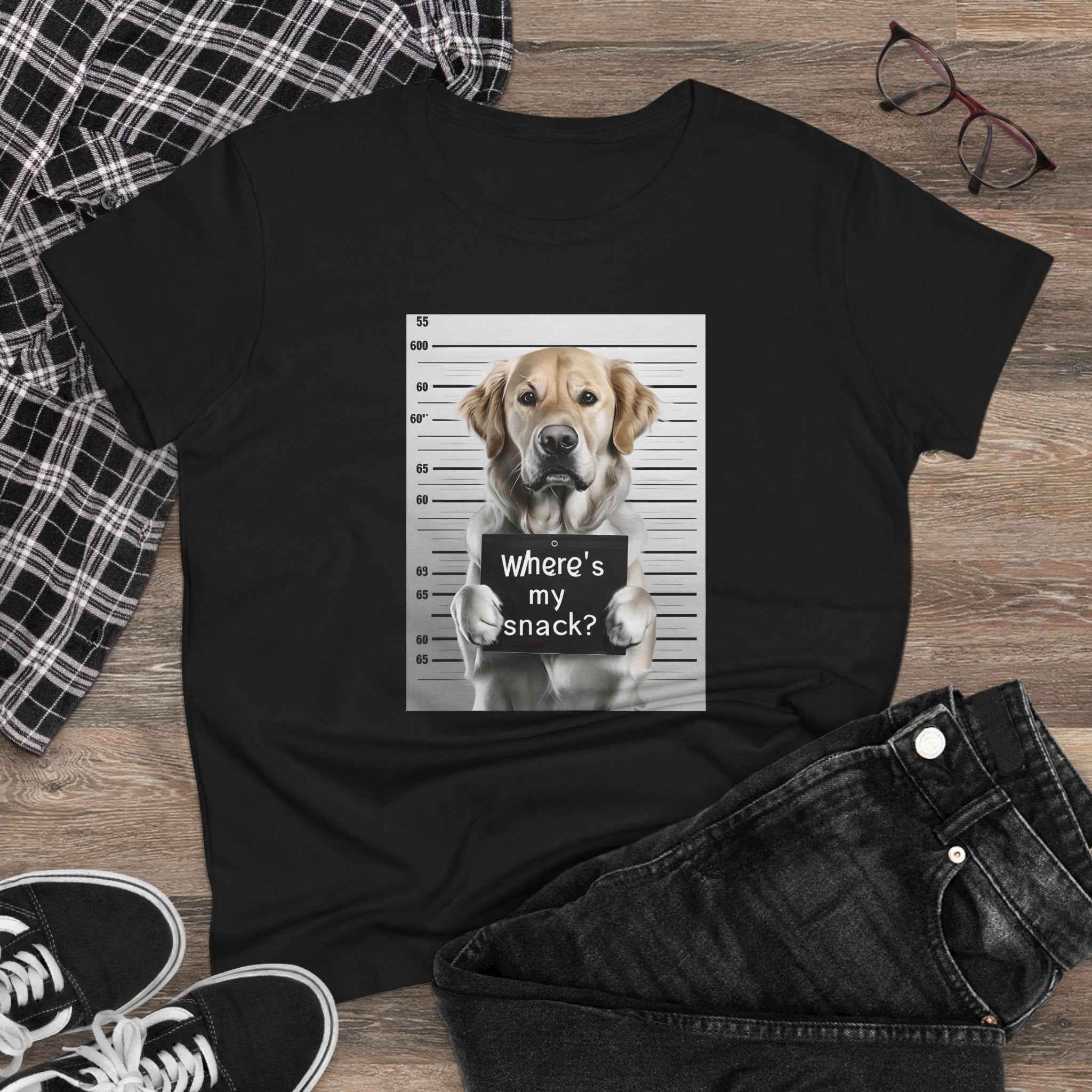 Funny Dog Tee - Where's My Snack? for Pet Lovers, Gift for Dog Moms, Casual Wear, Animal Humour, Cozy Everyday Top