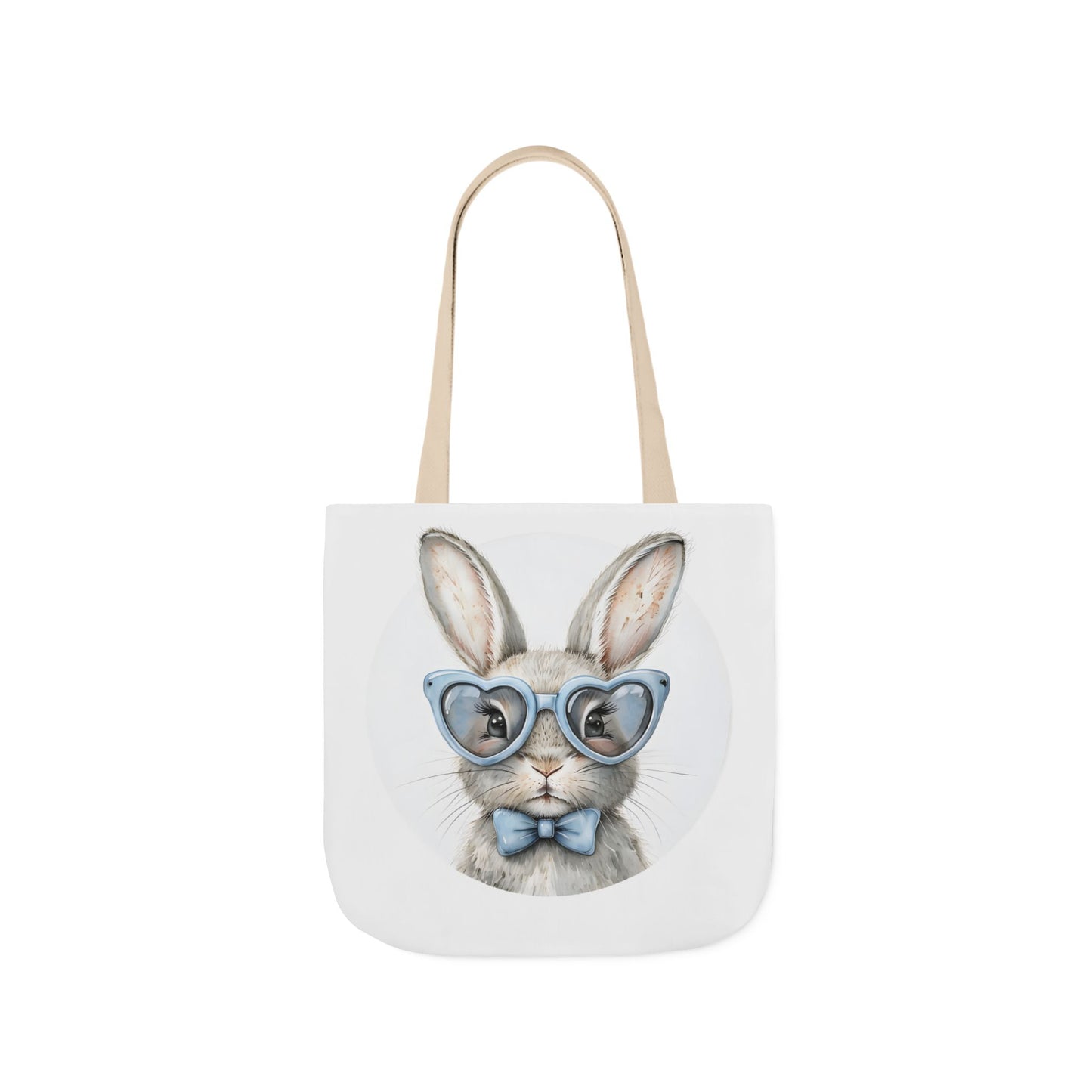 Cute Double Sided Bunny Canvas Tote Bag, Eco-Friendly Shopping Bag, Easter Gift, Spring Style Tote, Bunny Lover's Tote, 3-Color Straps