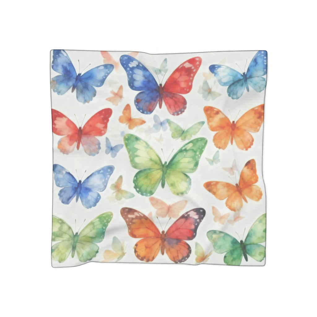 Butterflies Silk-Look Scarf — Butterflies Graphic Print