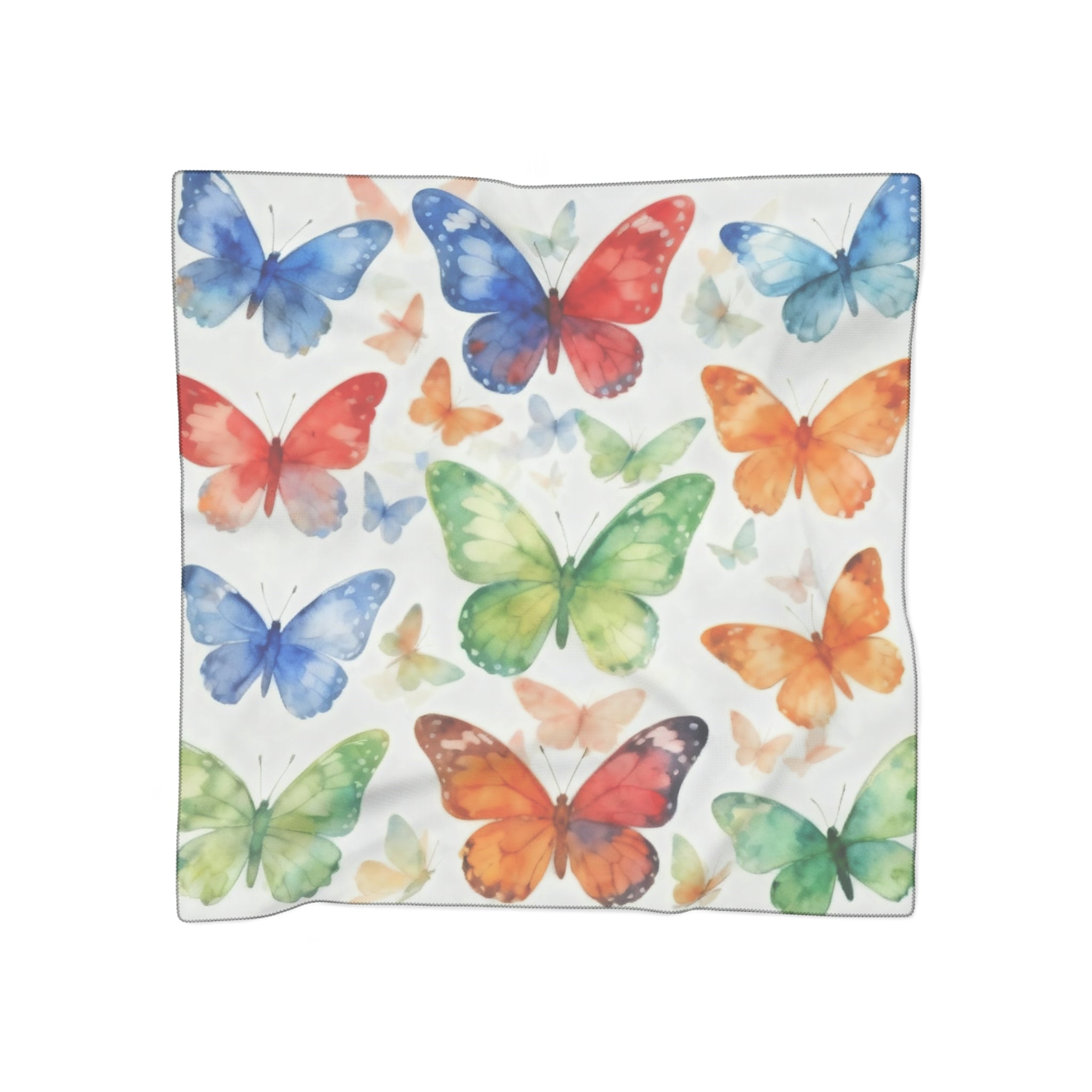 Butterflies Silk-Look Scarf — Butterflies Graphic Print