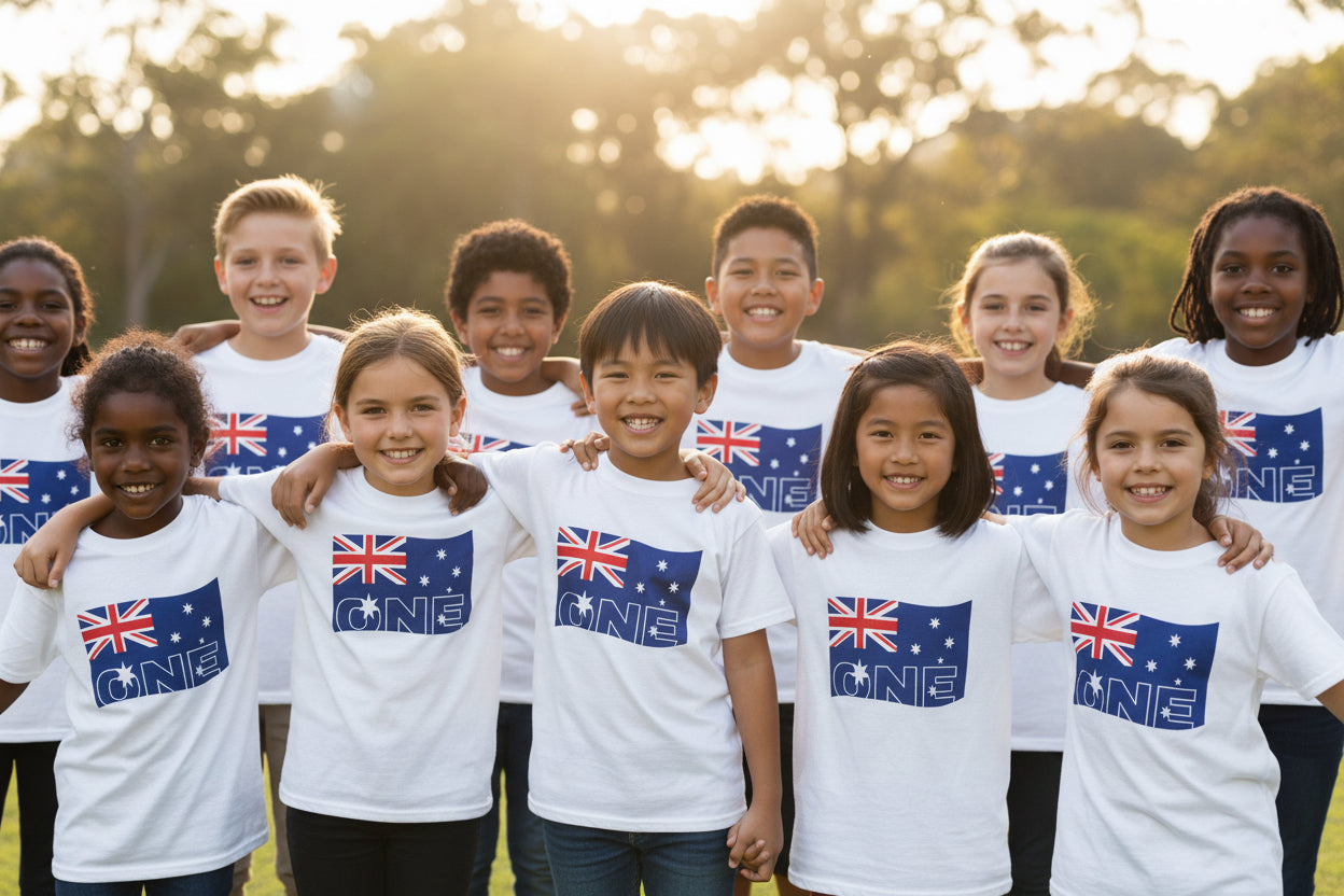 Kids Tee — Australian Flag "ONE" Design