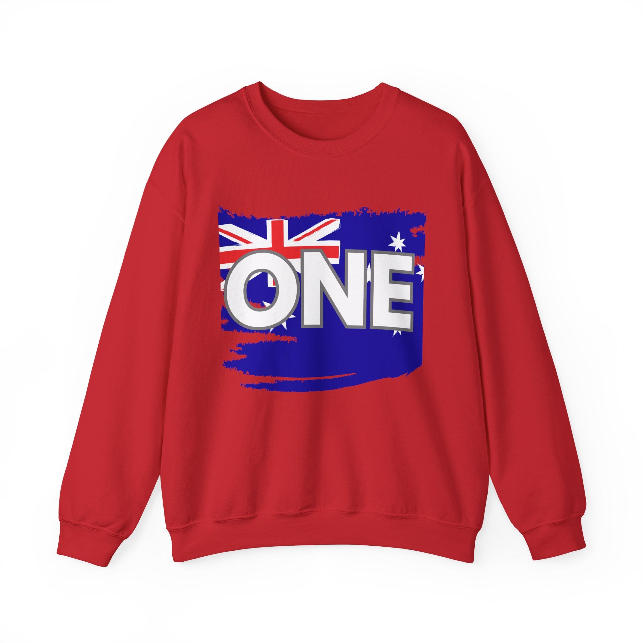 Australia ONE Torn Flag Crewneck Unity Sweatshirt – Patriotic Aussie Map Design